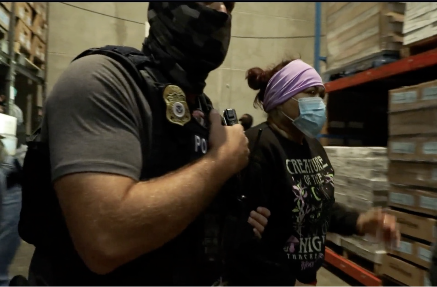 A worker gets apprehended at Glenn Valley Foods during the largest Nebraska immigration raid since President Donald Trump took office. (Courtesy of U.S. Immigration and Customs Enforcement)