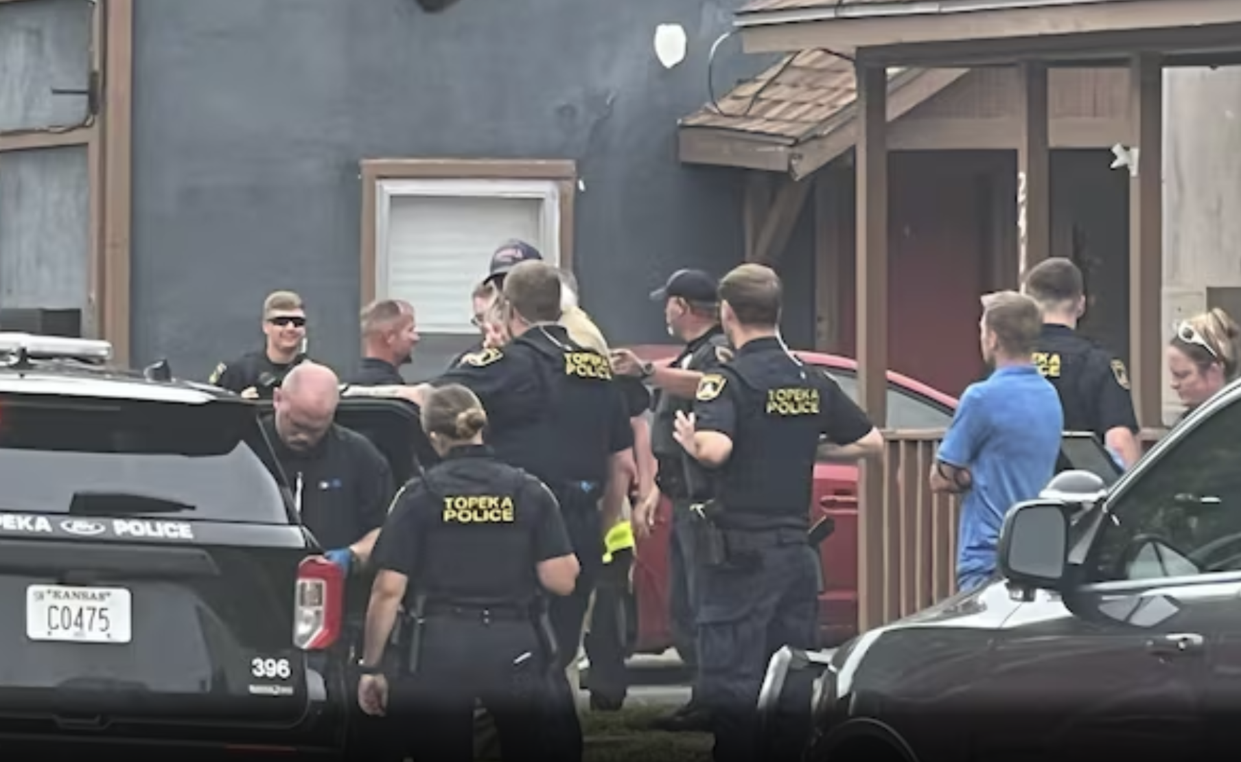 Police on the scene of the investigation -photo courtesy WIBW TV