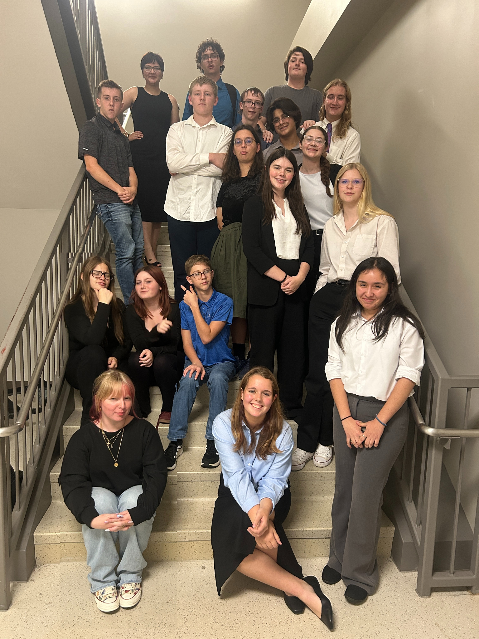GBHS at Garden City debaters were, back row: Diana Stoddard, Rhys Froetschner, and Hunter McClanahan. 4th Row: Callan Cavender, Hunter Nelson-Crawford, RJ Calvert, Elliot Jimenez, and Mark Sperlein. 3rd Row: Kaitlyn Deason and Aubree Lewis. 2nd Row: Novalea Brand, Aliza Belcher, Korrie Christian, Holly Ann Lutrell, and Kimberly Peterson. Front Row: Ellie Damm, Grace Miller, and Melissa Gutierrez.