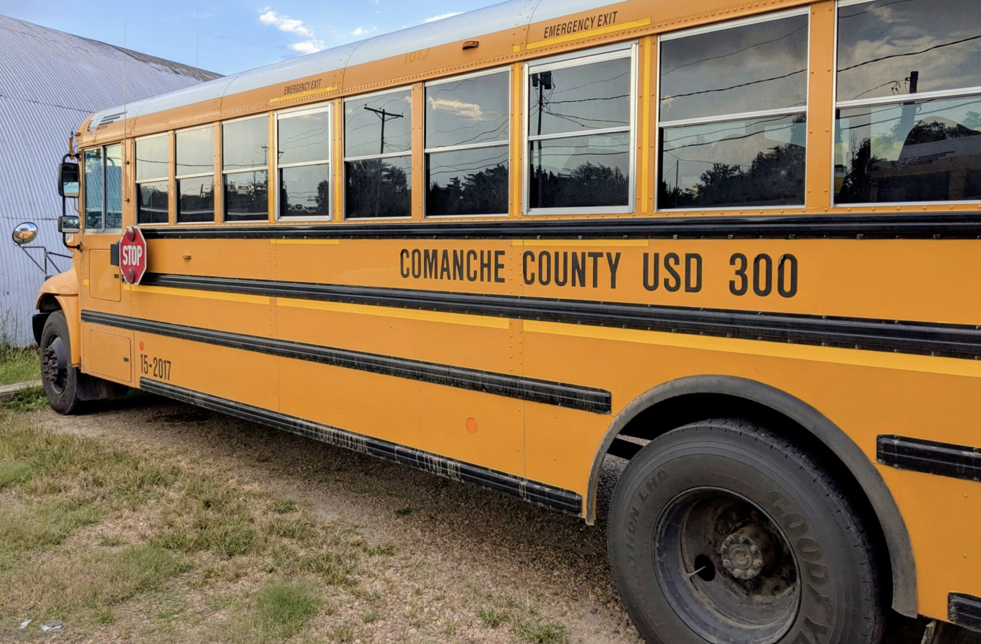 Comanche County law enforcement officials Monday confirmed the unoccupied vehicle of a local school board member in Coldwater was peppered with gunshots on Sunday evening. The vehicle owner is Comanche County school board president Kelly Herd, a member of the board since 2016. (Tim Carpenter/Kansas Reflector)
