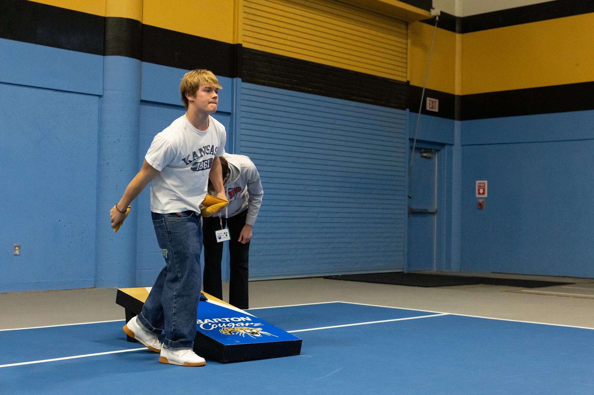 Students play a game in the Kirkman Activity Center during last year’s Senior Day event. Students can win free Barton items throughout the day, as well as win scholarships, raffle prizes and learn about various aspects of the college.