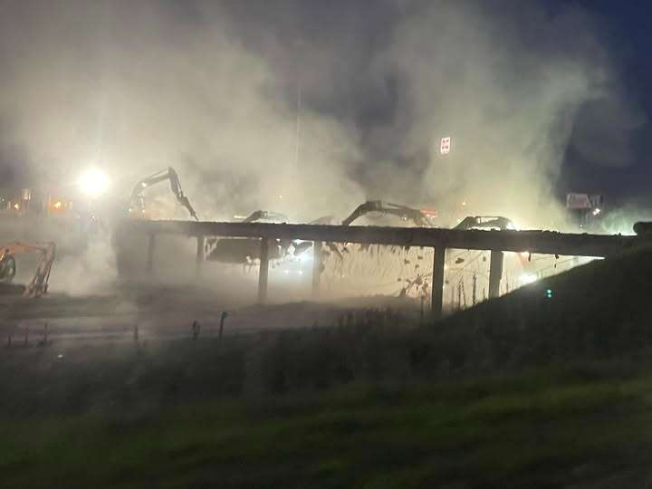 Bridge Demolition - Exit 299 - J-Hill Bridge (Photo taken Wednesday night)