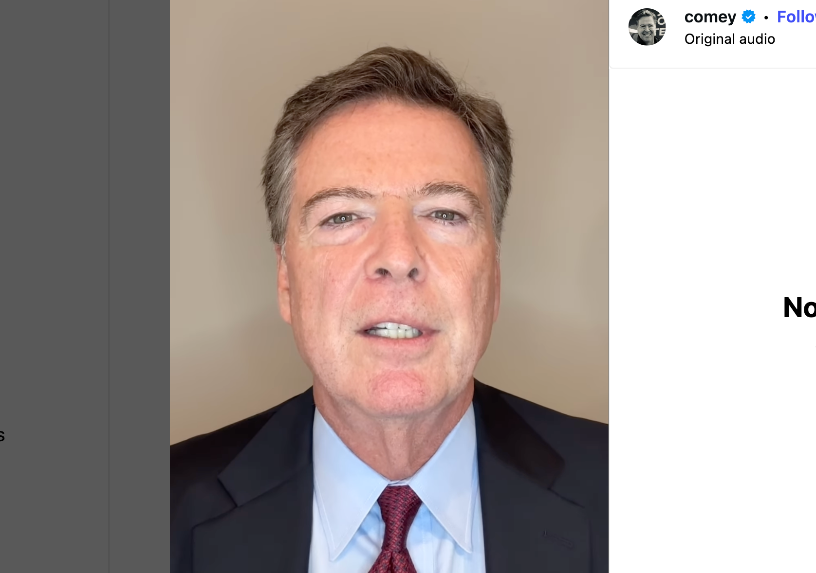 Comey from his Instagram message responding to the indictment