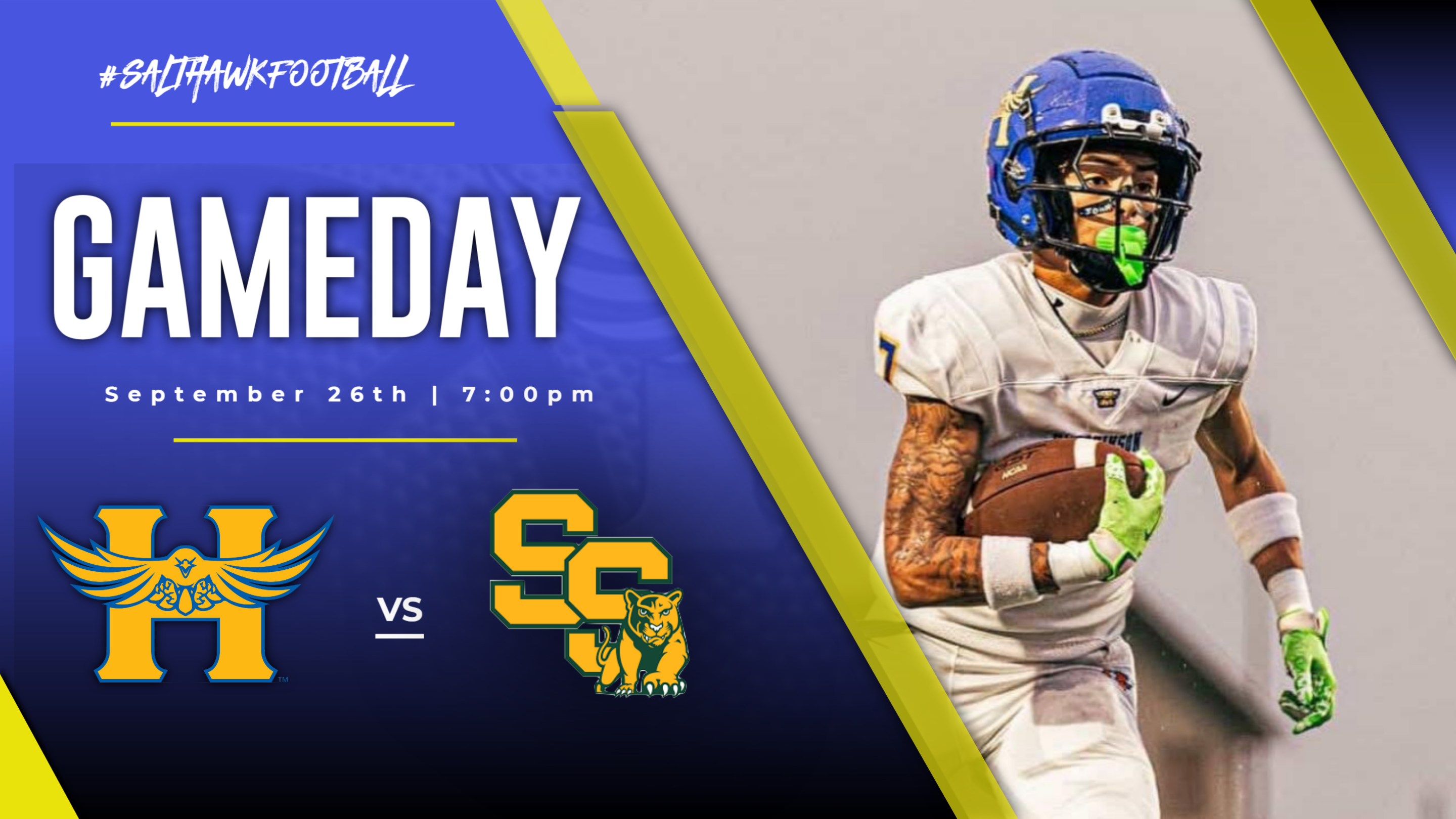 Game Day vs Salina South for Fall Homecoming and Wall of Honor night