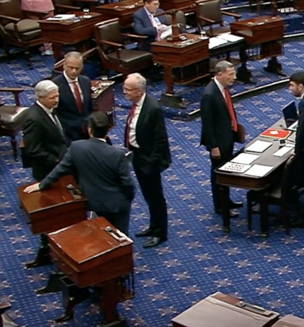 Kansas U.S. Senator Jerry Moran on the floor of the Senate Tuesday evening -image courtesy CSPAN