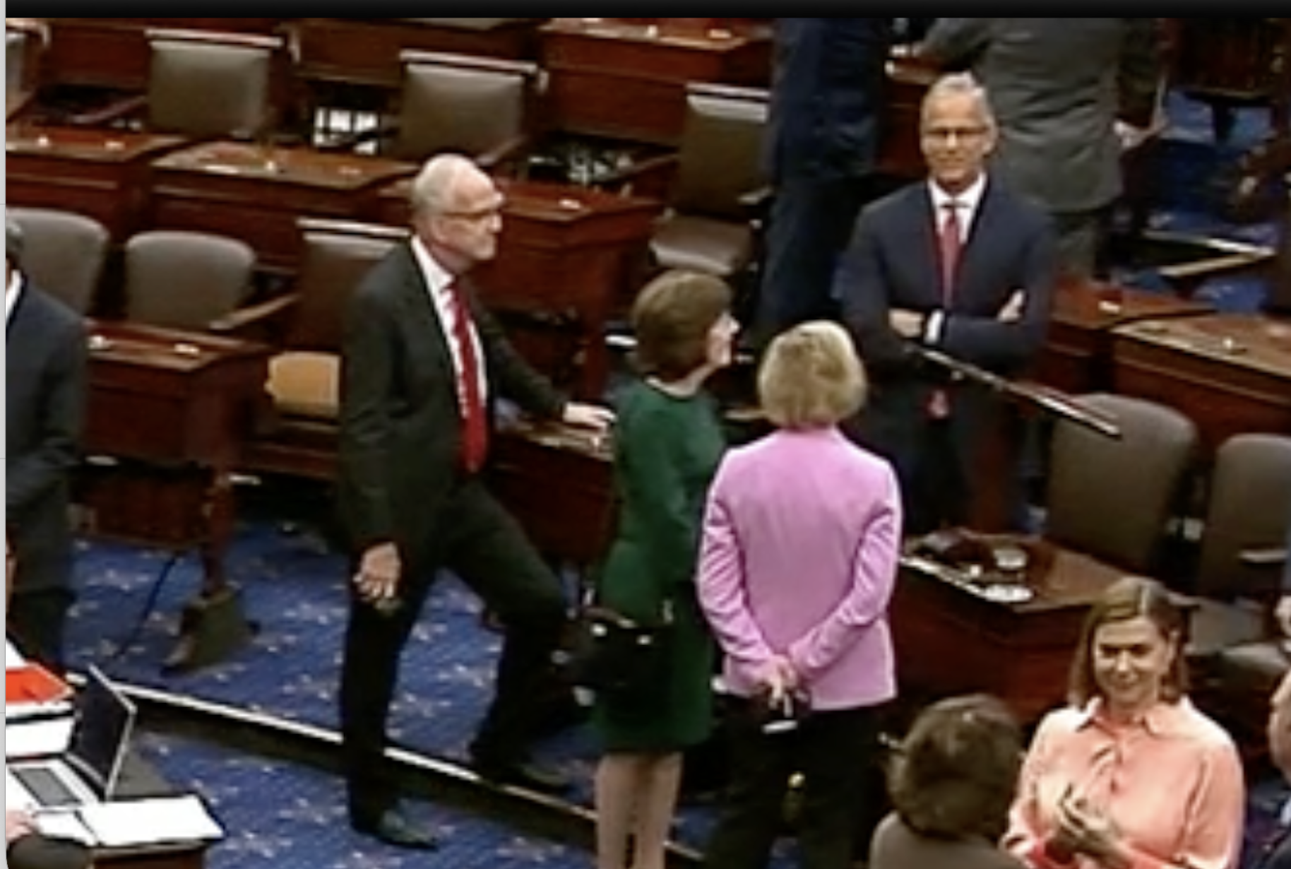 Kansas U.S. Senator Jerry Moran during the vote count on the Continuing&nbsp; Resolution -photo courtesy CSPAN
