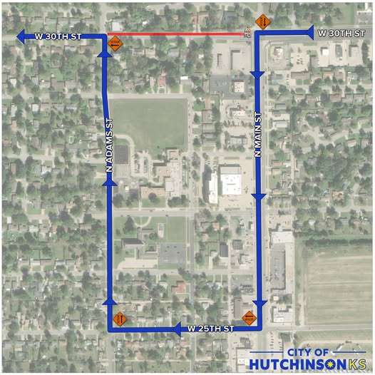 (Map courtesy City of Hutchinson) 