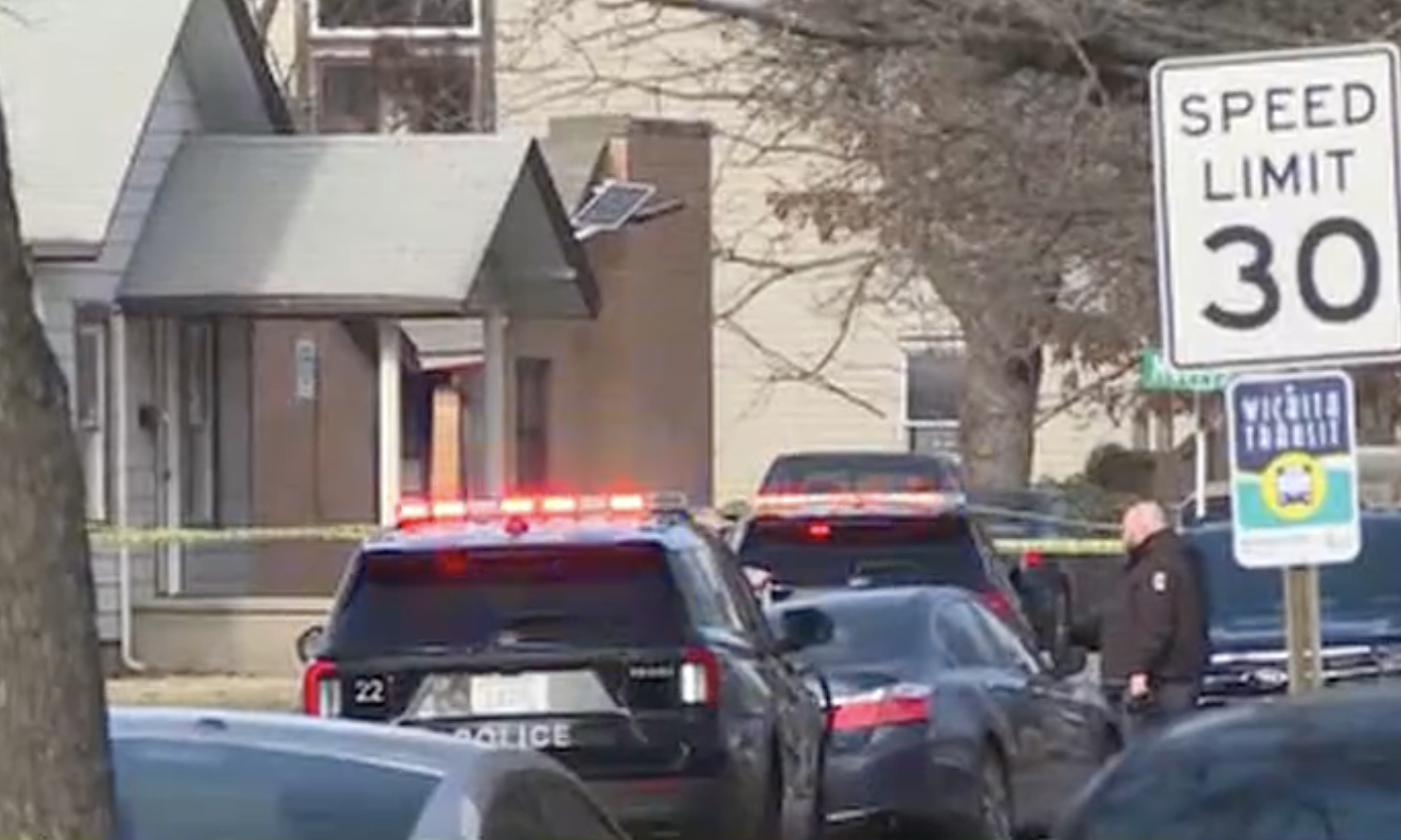 First responders on the scene on South Emporia in Wichita on Friday- Image courtesy KWCH