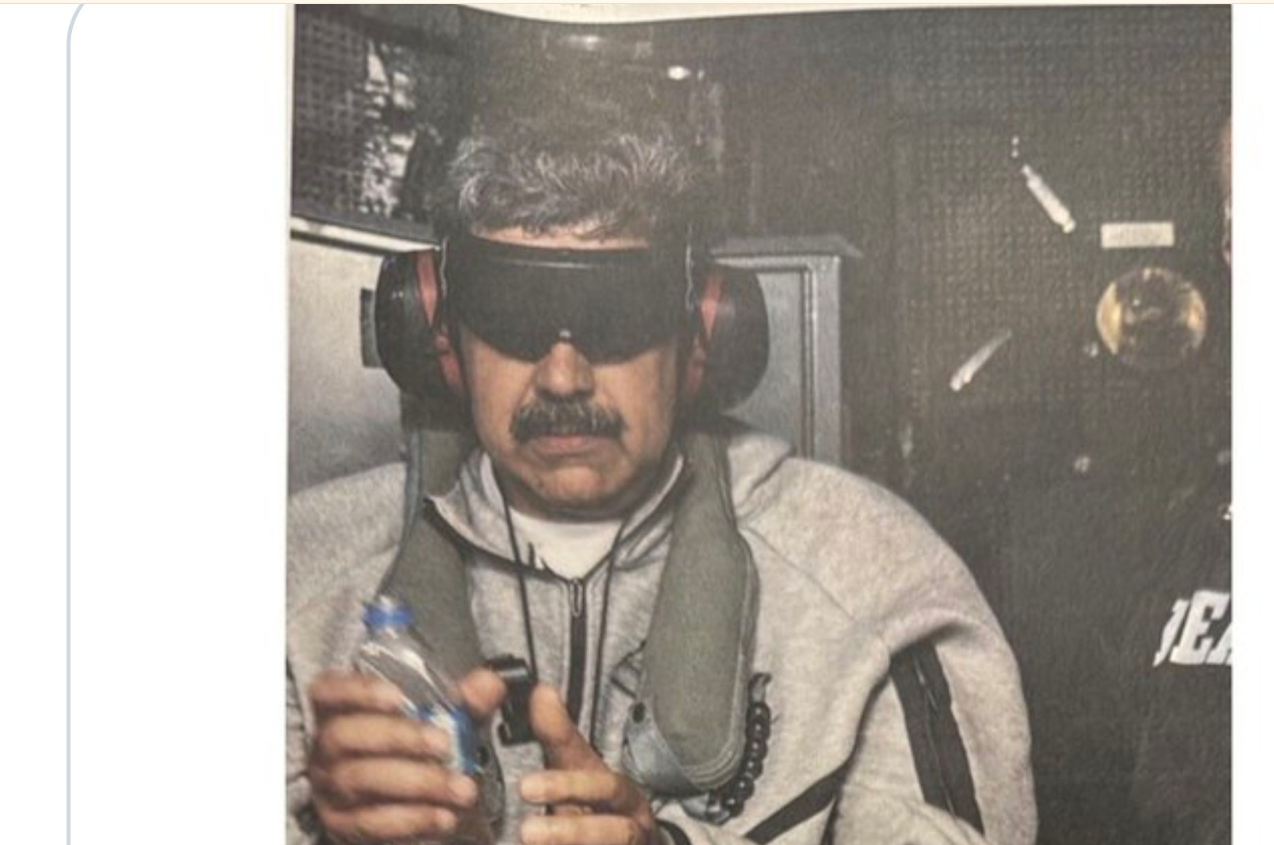 Nicolas Maduro on board the USS Iwo Jima.-image shared by President Trump&nbsp;