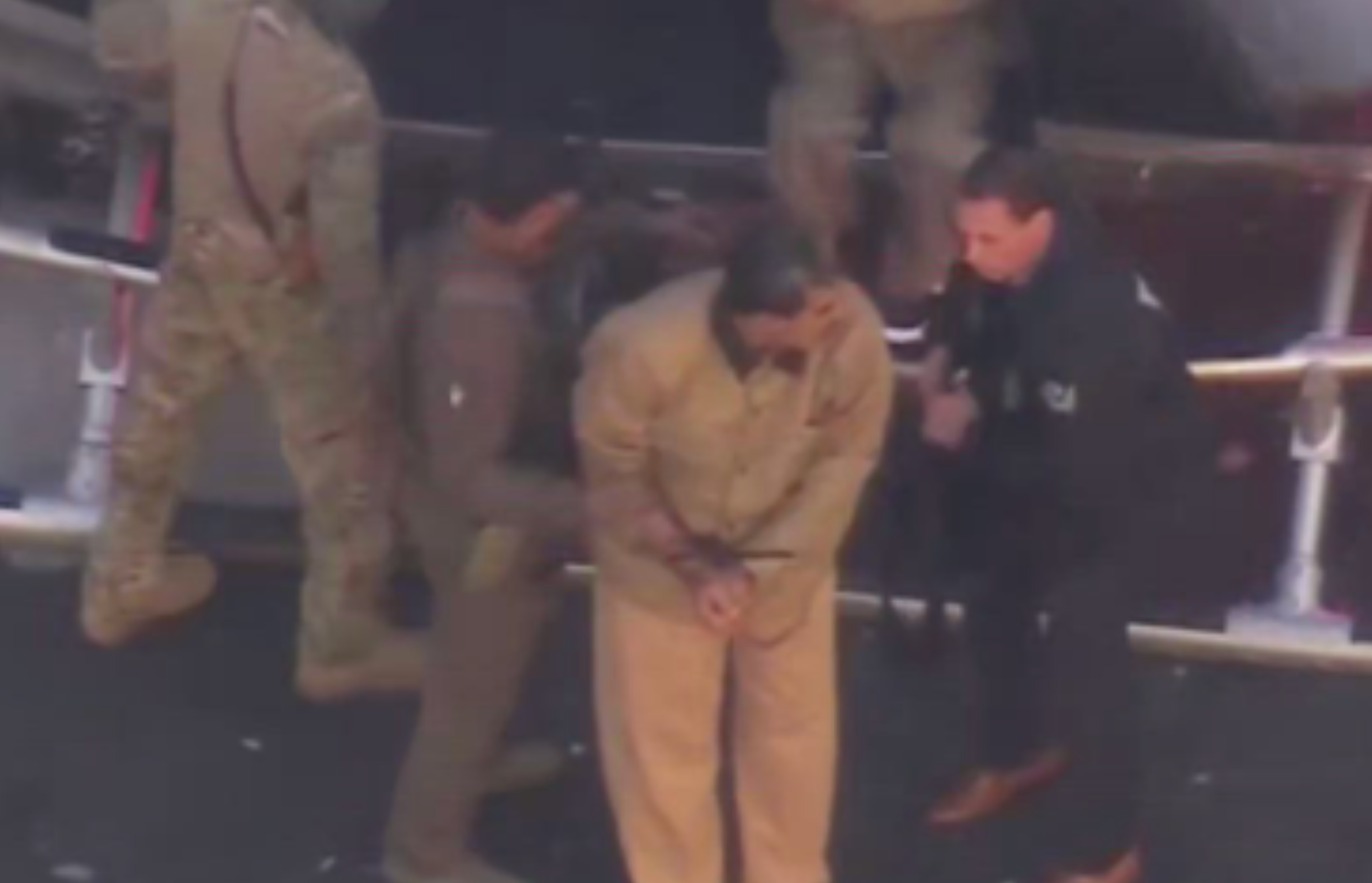 Nicolas Maduro escorted into court -image courtesy CSPAN via WABC TV