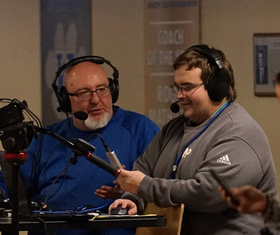 Jeff Smeltzer (left) and Paxton Gordon (right) on January 2, 2026 in Kearney, Ne for North Platte High School Boys and Girls Basketball (Courtesy Paxton Gordon)