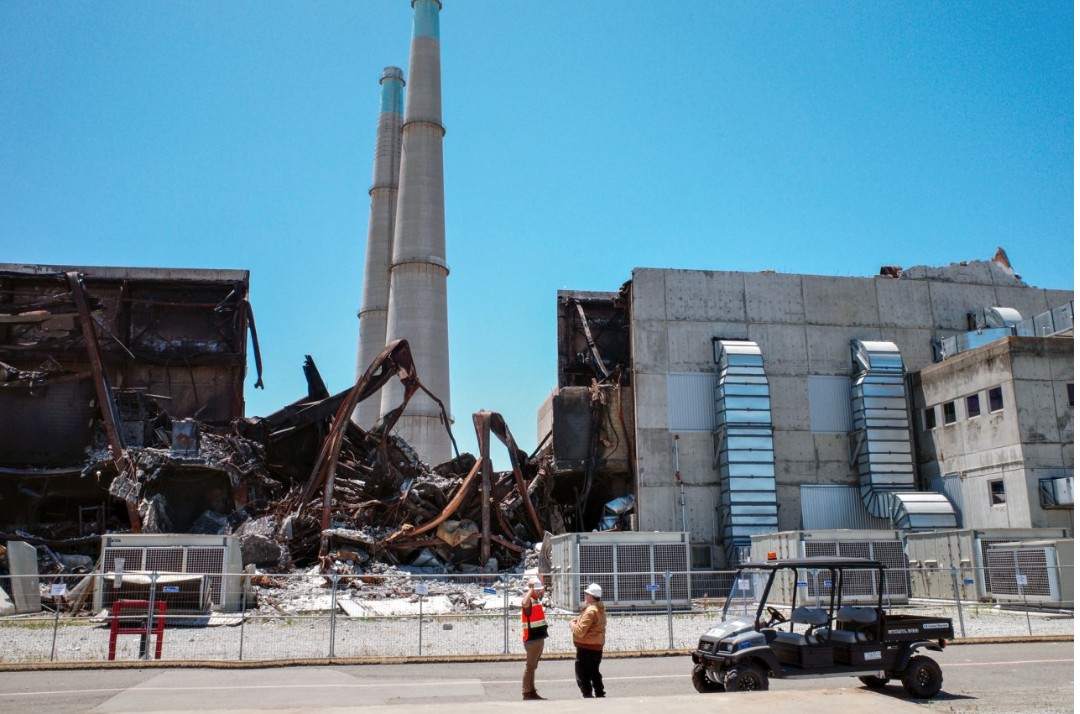 EPA and Vistra staff inspecting damage to Vistra’s building post-fire early 2025. Courtesy photo U.S. EPA