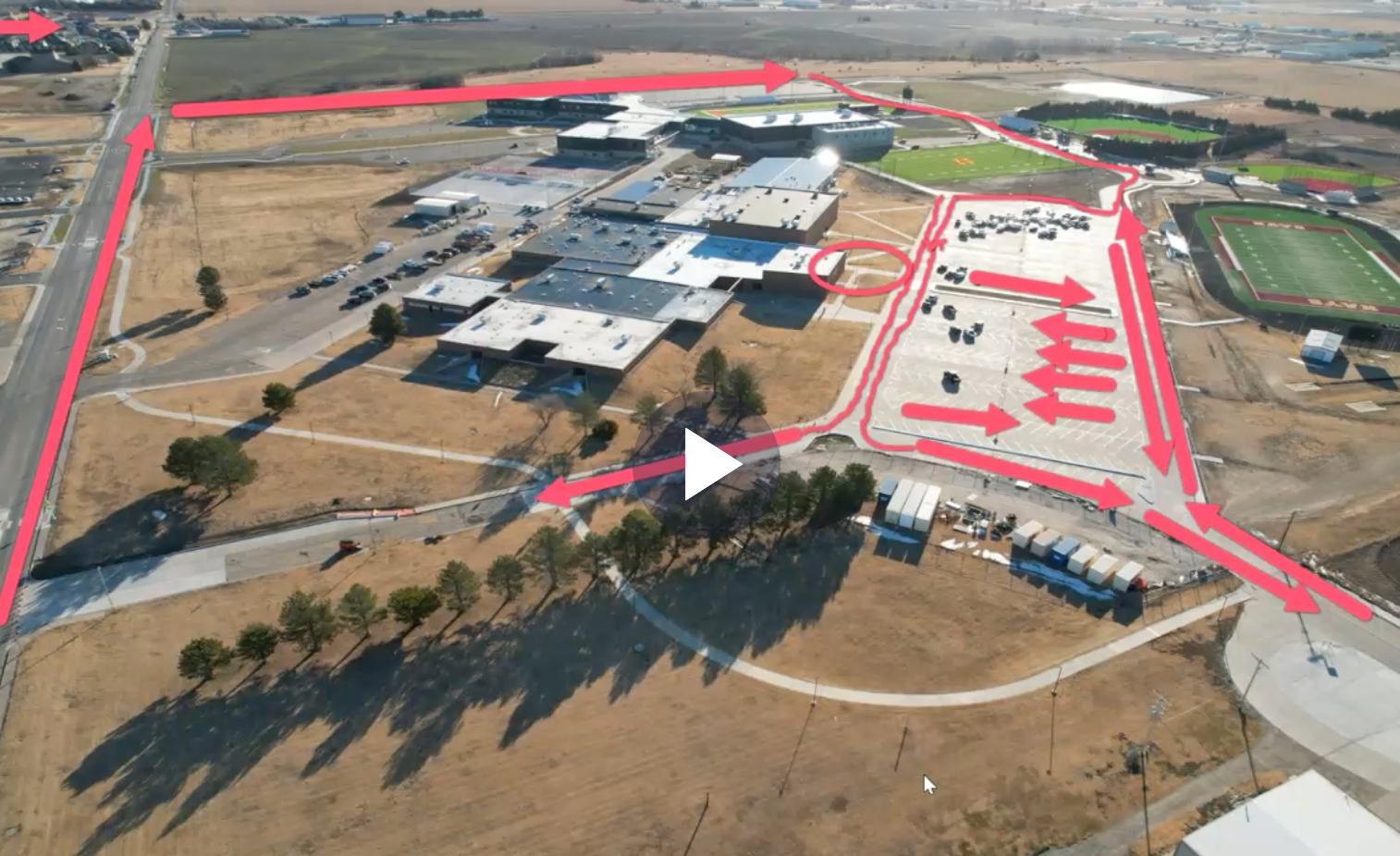 Hays Middle School traffic flow map