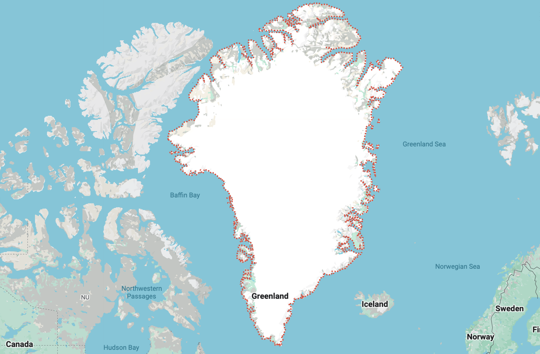 Greenland -google map