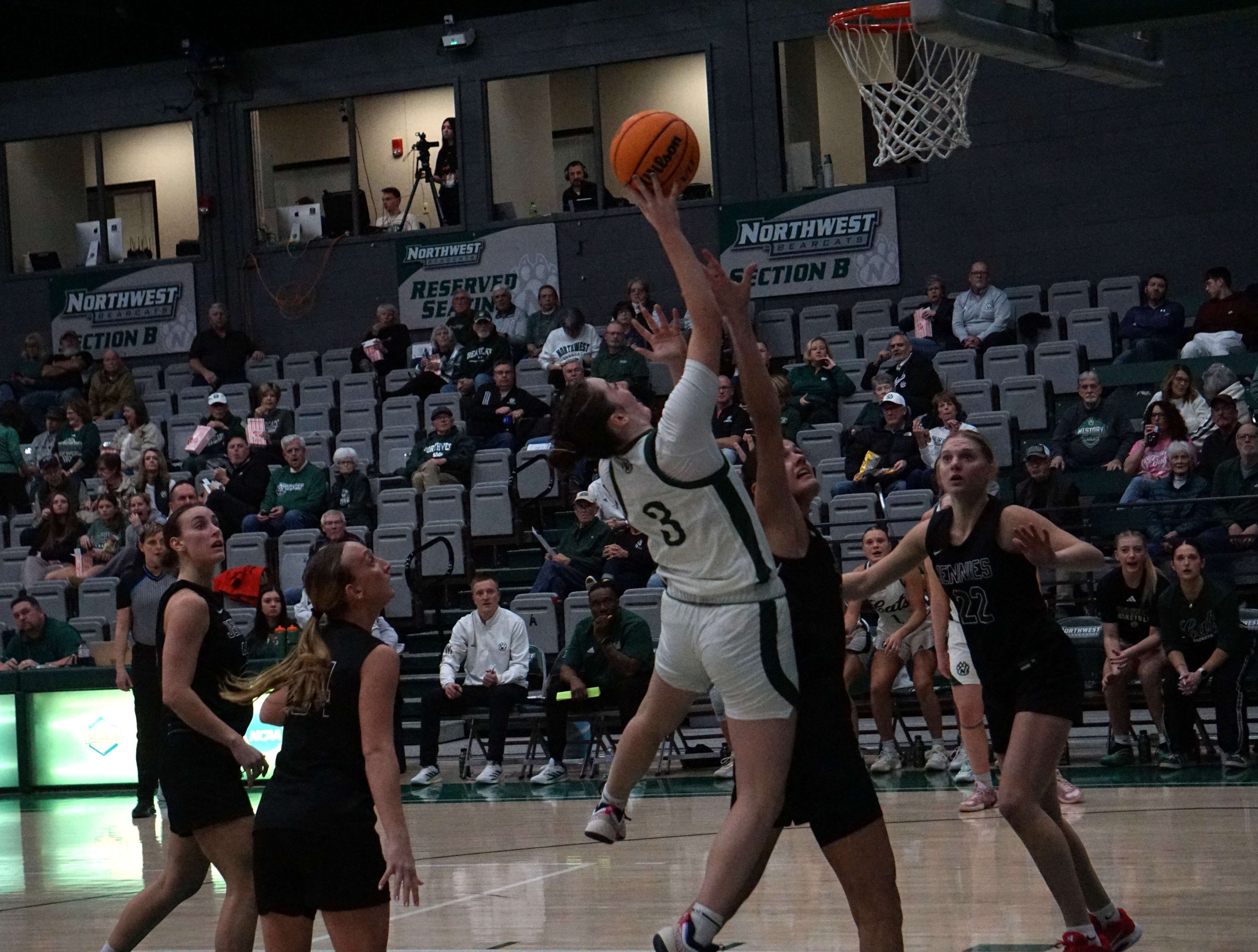 Northwest's Andrea Lopreato (3) drives to the basket against UCM/ Photo by Matt Pike