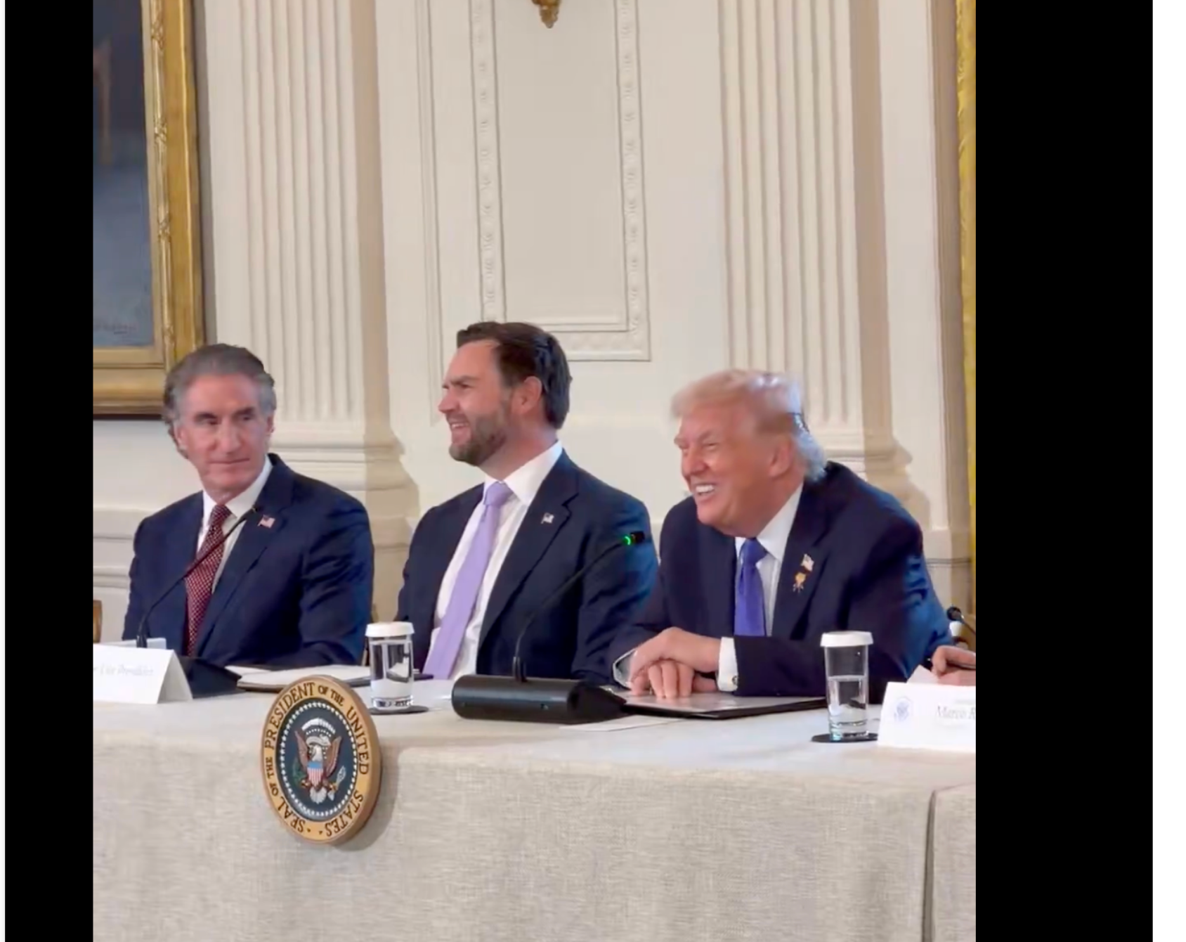 The President and Vice President during Friday's meeting-Photo by Margo Martin, Special Assistant to the President