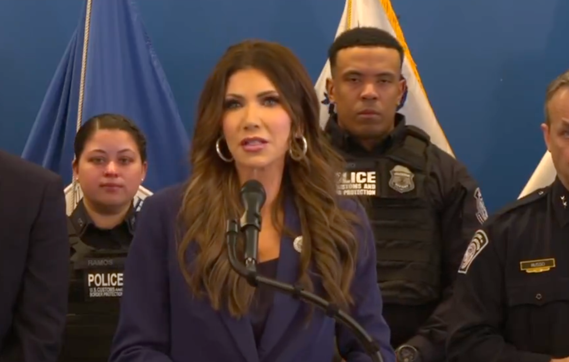 DHS Secretary Kristi Noem during a news conference on Thursday -image courtesy CSPAN video