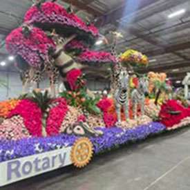 The Rotary International float ready for the Tournament of Roses Parade. (Photo courtesy Shirley Nisly)