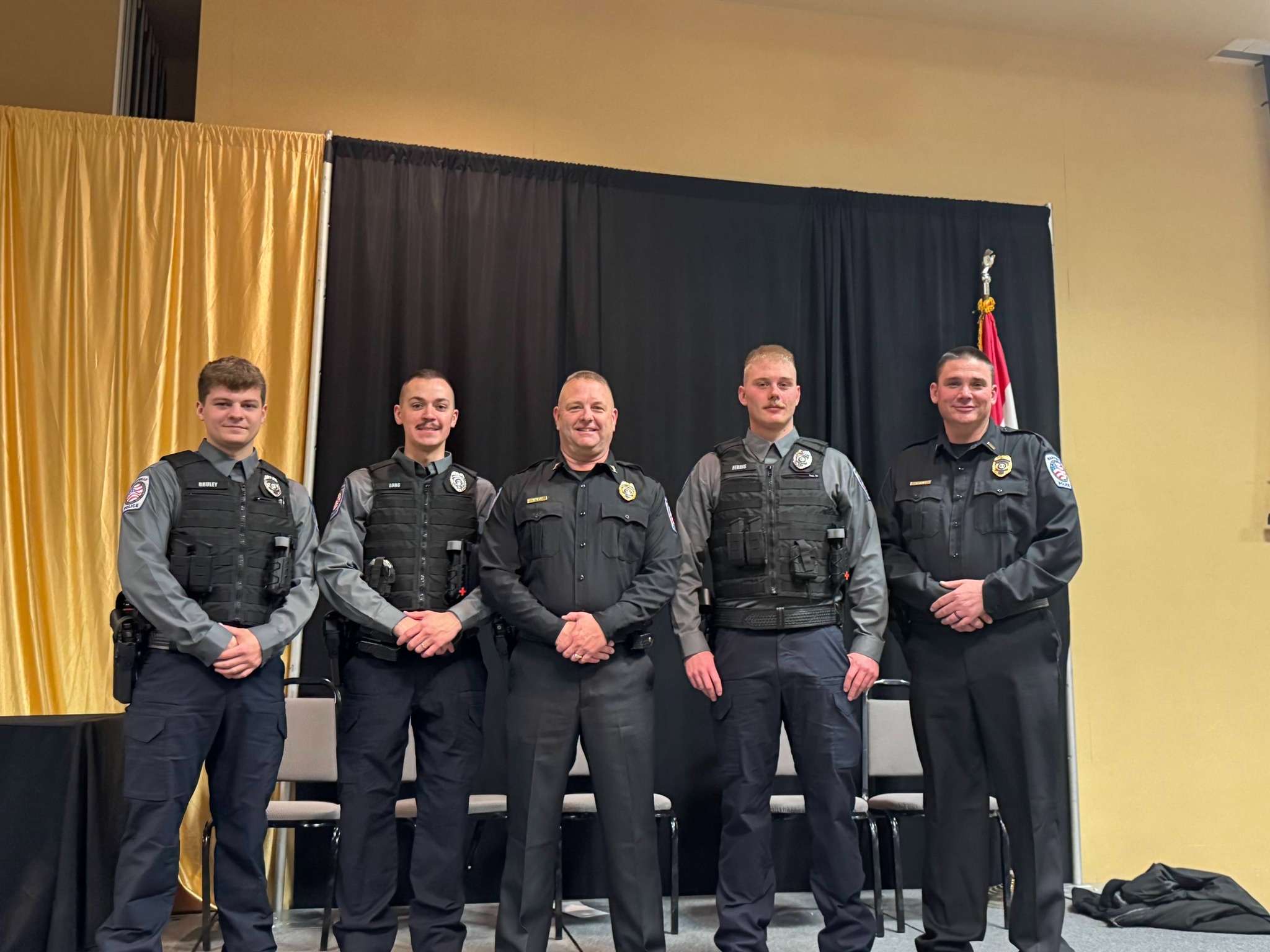 Three new officers were sworn into the Maryville Police Department last month to help fill out the ranks and bring staffing closer to full capacity/ Photo courtesy of Maryville Public Safety on Facebook