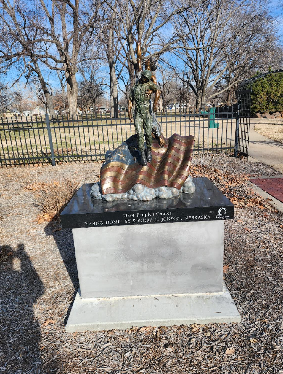 The City of Salina proudly announced the final installation of the 2024 SculptureTour Salina People's Choice Award winner "Going Home," by distinguished artist Sondra L. Jonson at Sunset Park in Salina, KS