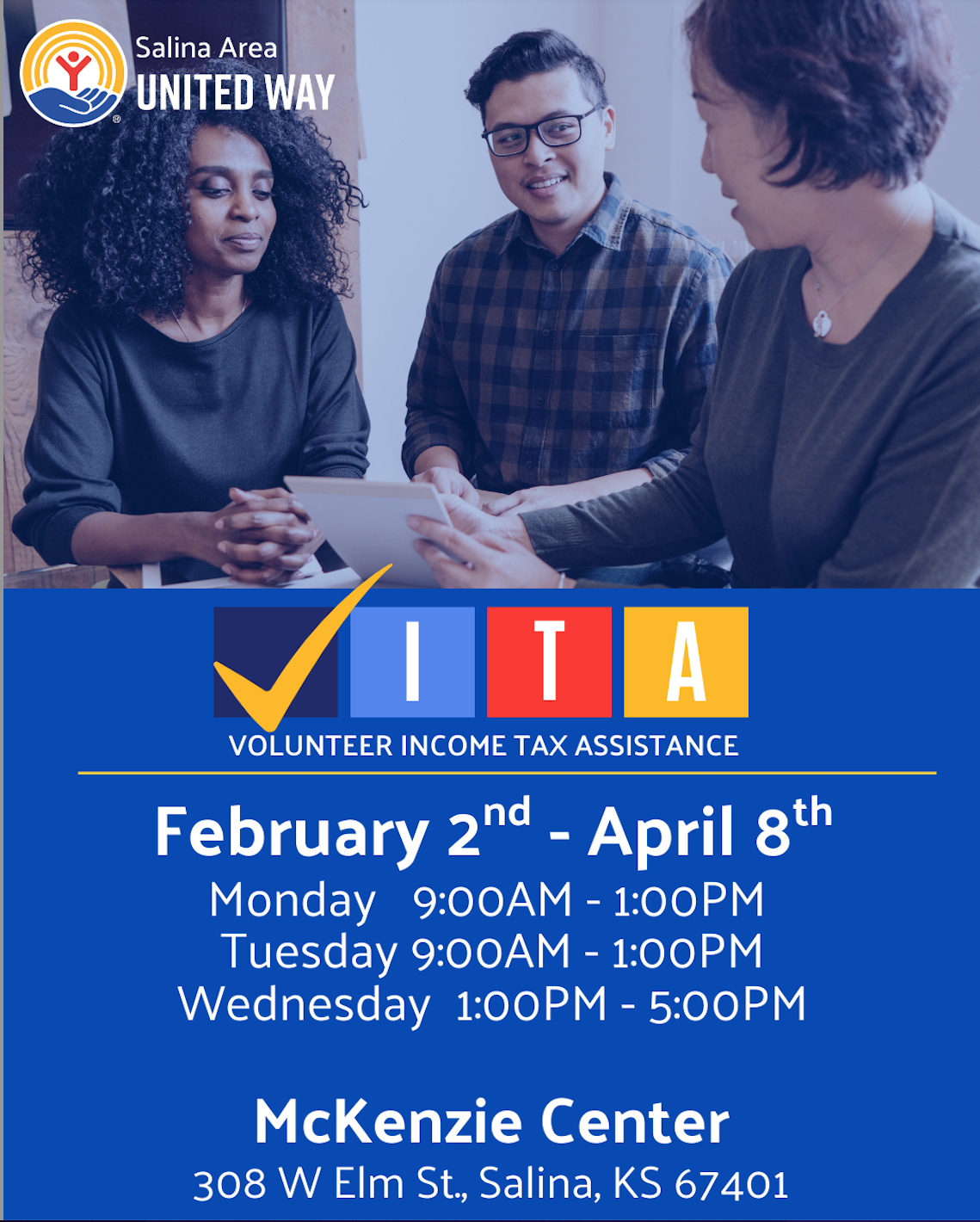 Information for the Salina Area United Way VITA program for 2026.