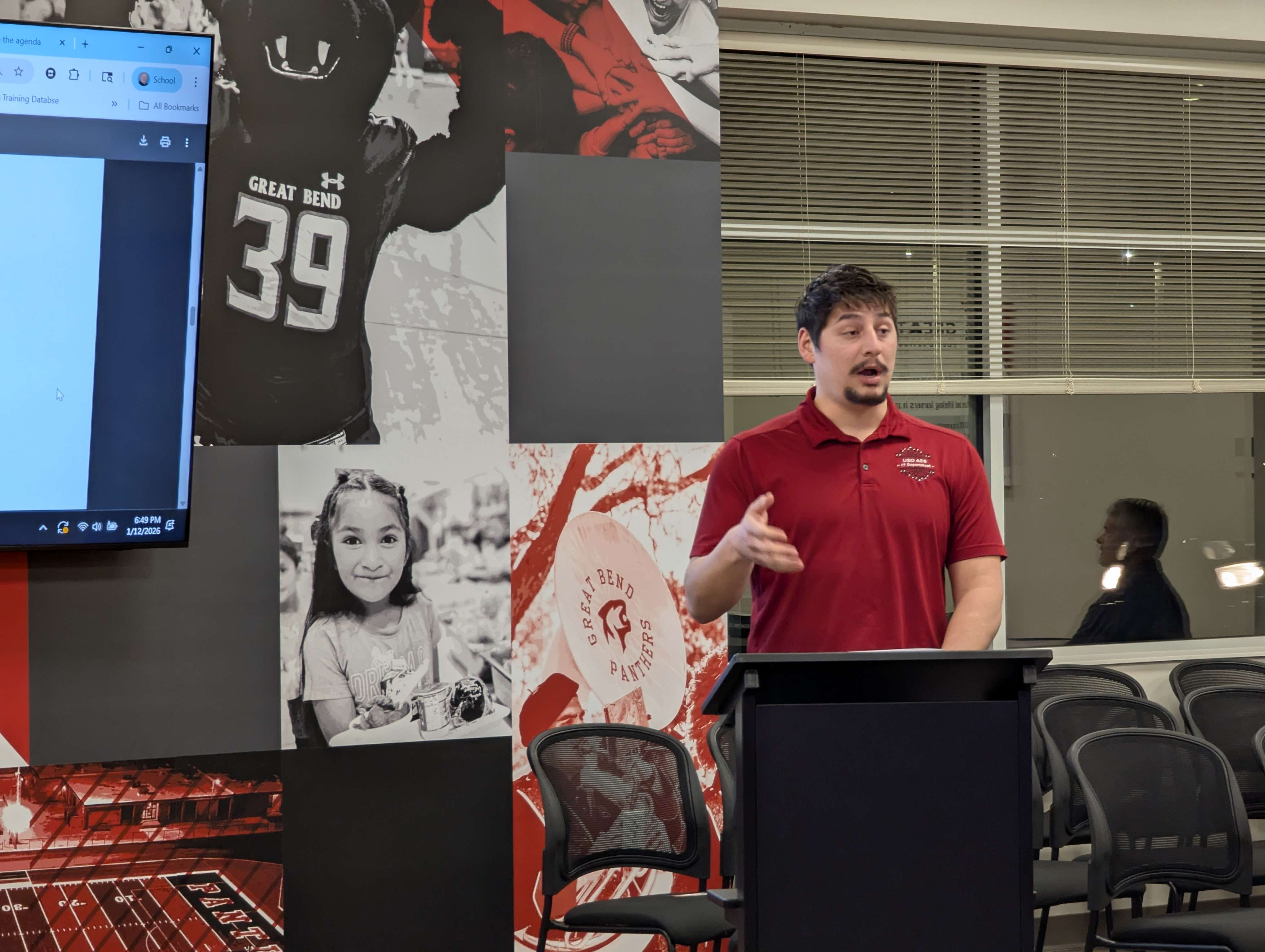 Kindric Castro, chair of USD 428's AI Integration Team, provided a detailed vision of the district's plans to implement the technology during Monday's Board of Education meeting.