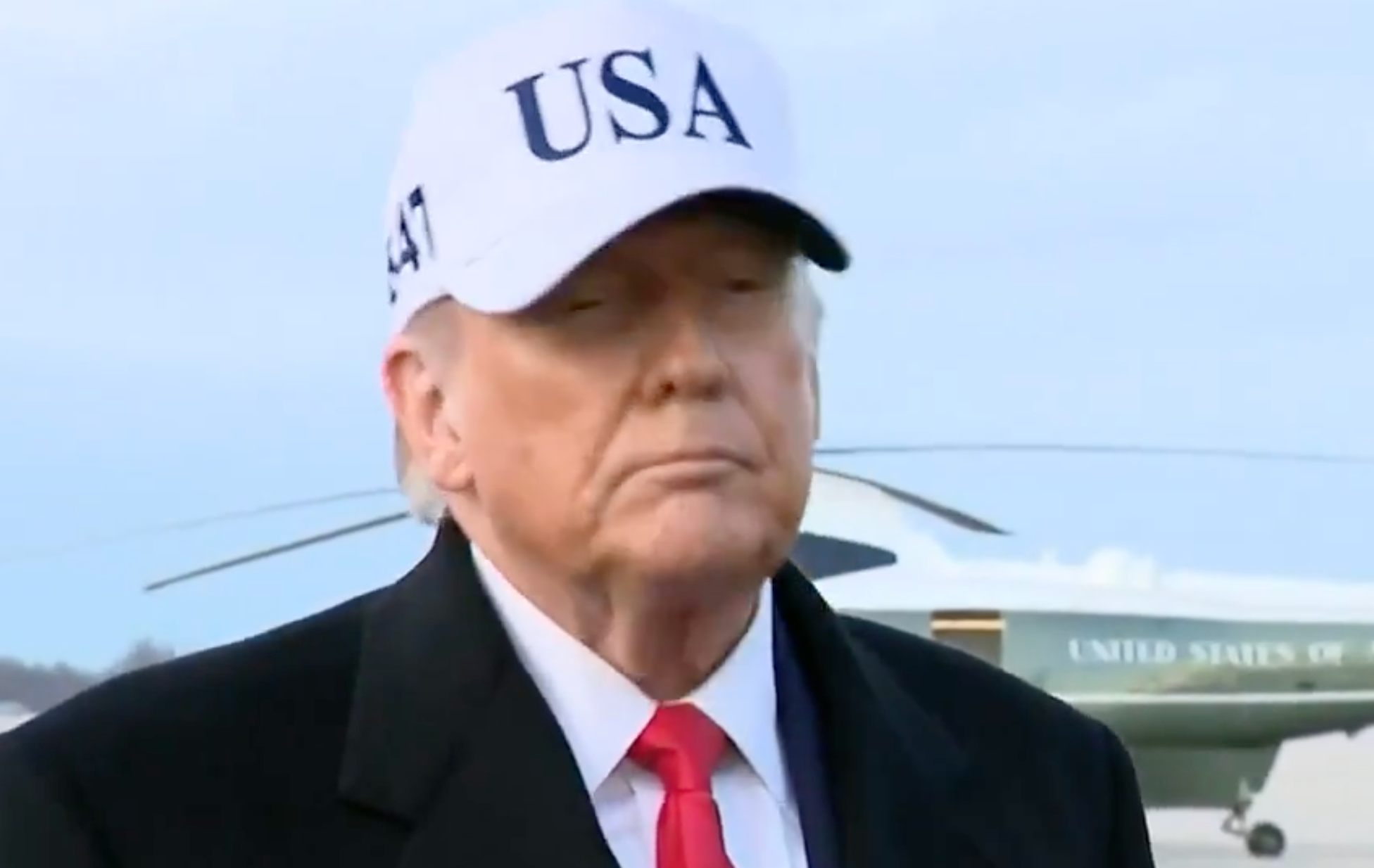 President Trump on the way to Michigan on Tuesday -image courtesy CSPAN