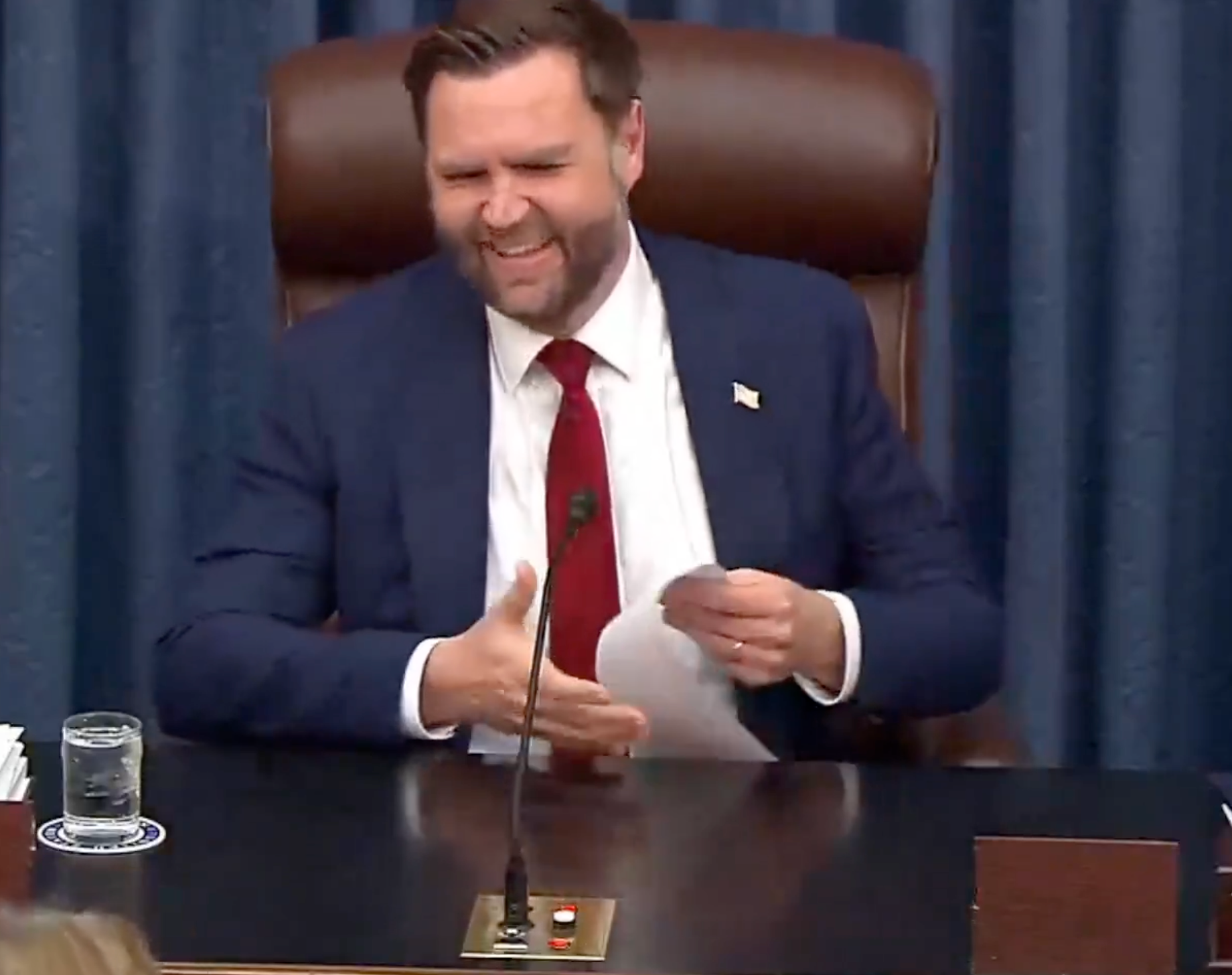 Vice President JD Vance had to break the 50-50 deadlock in the Senate on a Republican motion to dismiss the bill.&nbsp; -image&nbsp; courtesy CSPAN