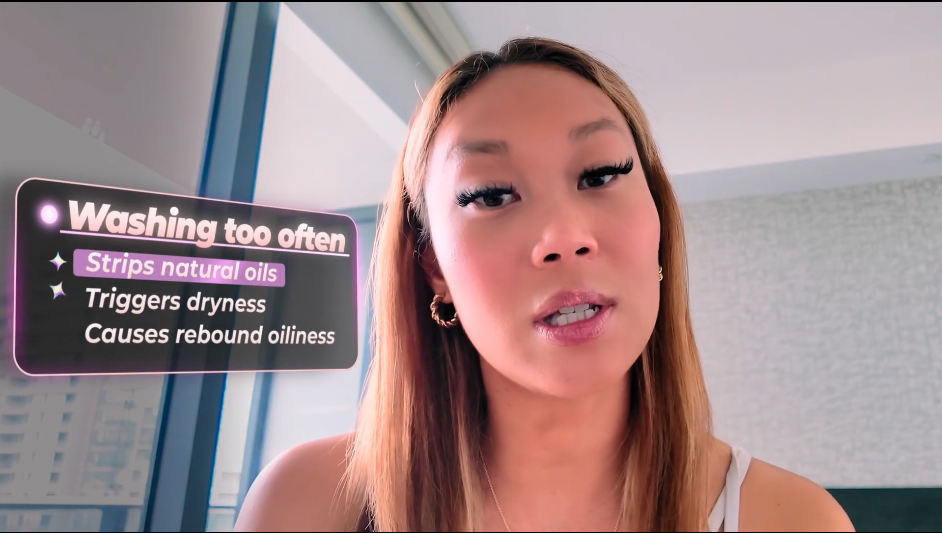 Ashli Dryden giving advice on washing hair in a YouTube video. Courtesy image