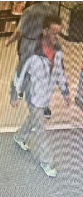 Surveillance video shows possible suspect connected to stealing a wallet contained with several credit cards. Photo by Salina Police Department