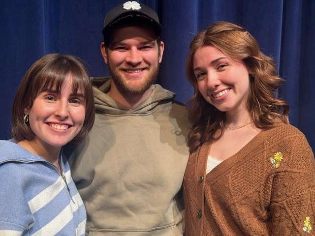 Mary Little, Noah Svaty, and Morgan Pellegrino (L to R) have been at the center of many Sterling College Theatre productions in recent years.
