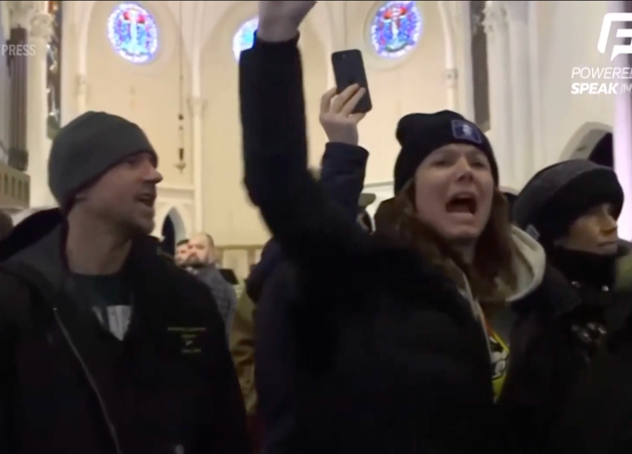 Image inside the church from MLPS video via Associated Press