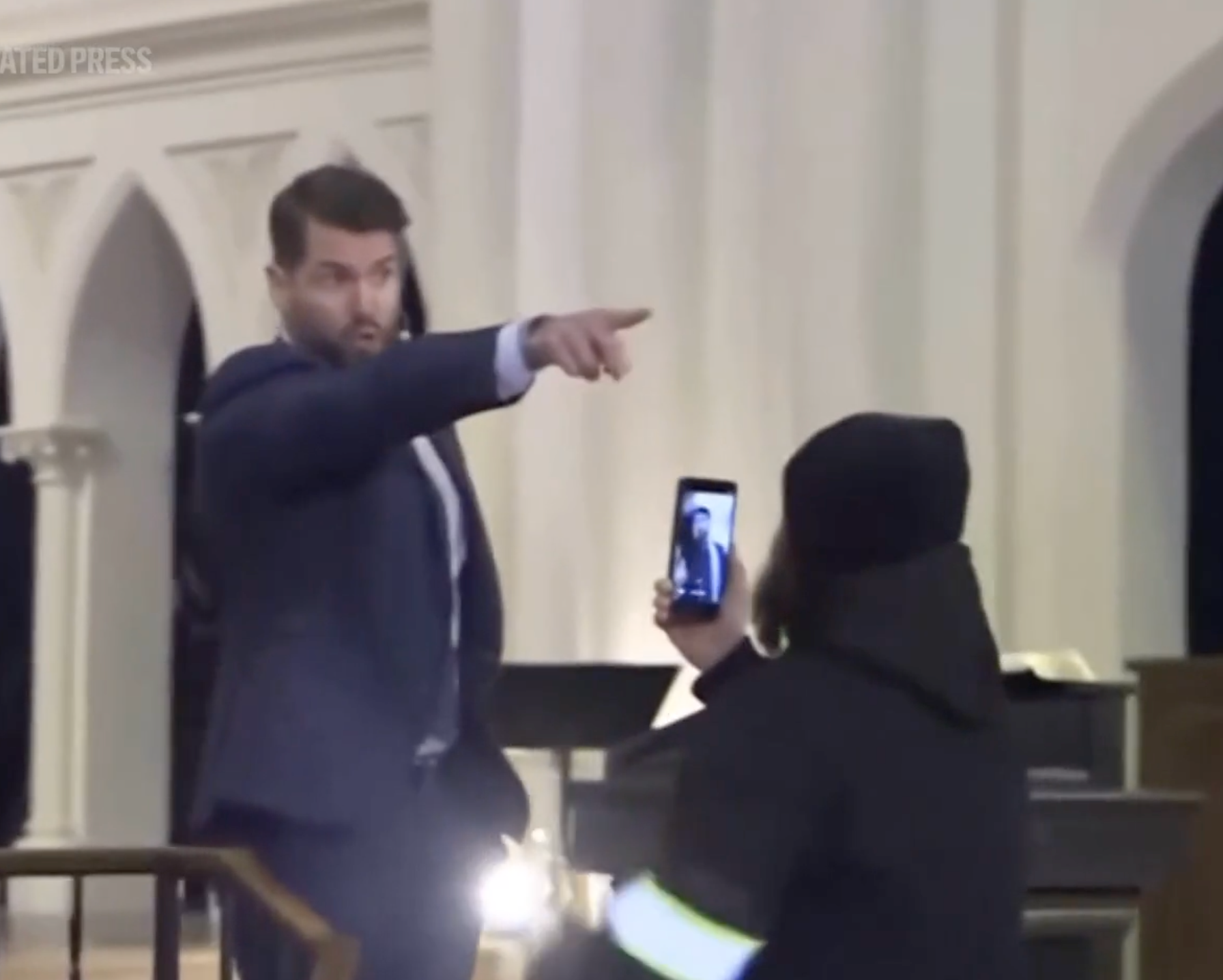 Image inside the church from MLPS video via Associated Press