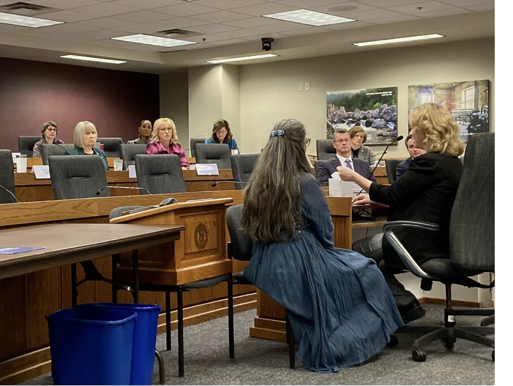 Christine McDonald, right, testifies before the Missouri House Committee on Children and Families in Jefferson City on Jan. 16, 2026 (Steph Quinn/Missouri Independent).