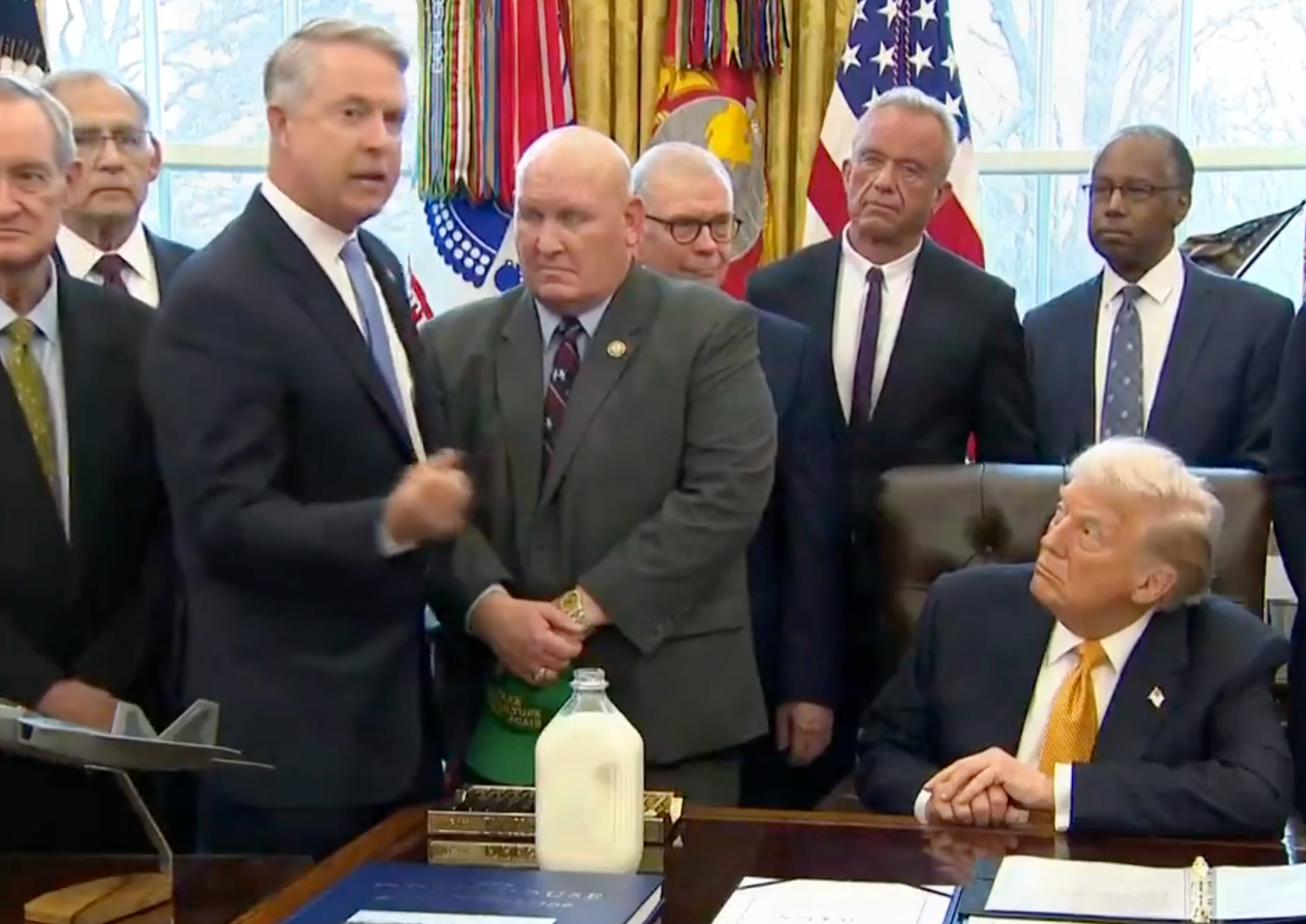 Last week, President Trump signed Marshall's Whole Milk for Healthy Kids Act-image from White House video