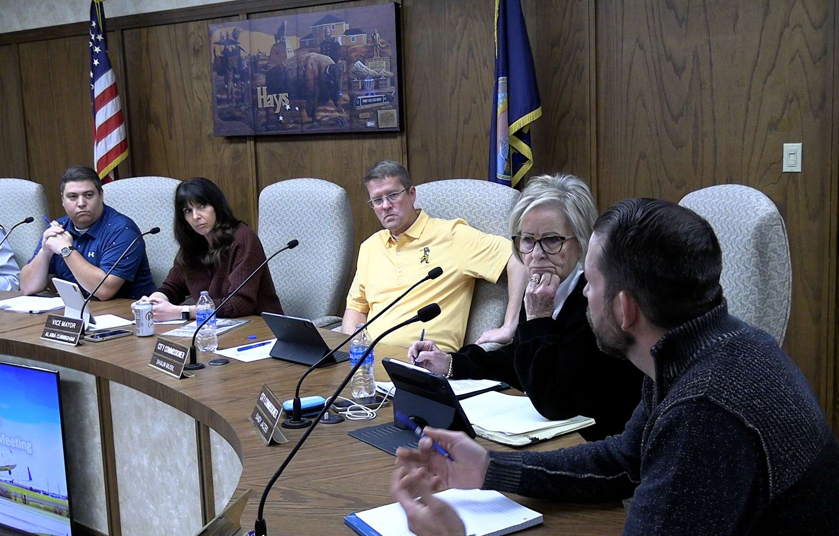Hays City Commission during its Jan. 22 meeting. Photo by Becky Kiser/Hays Post