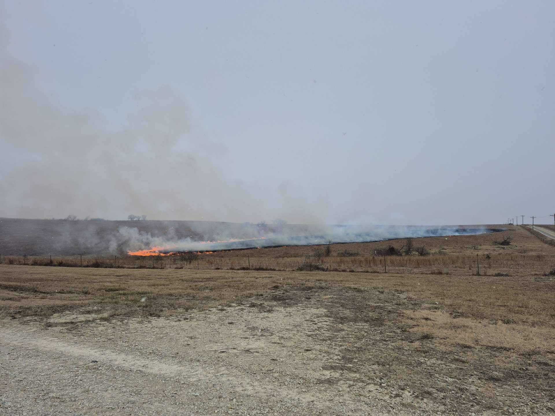 Grassfire along Hedville Road near Rural FD #3. Photo by Saline County Sheriff's Office