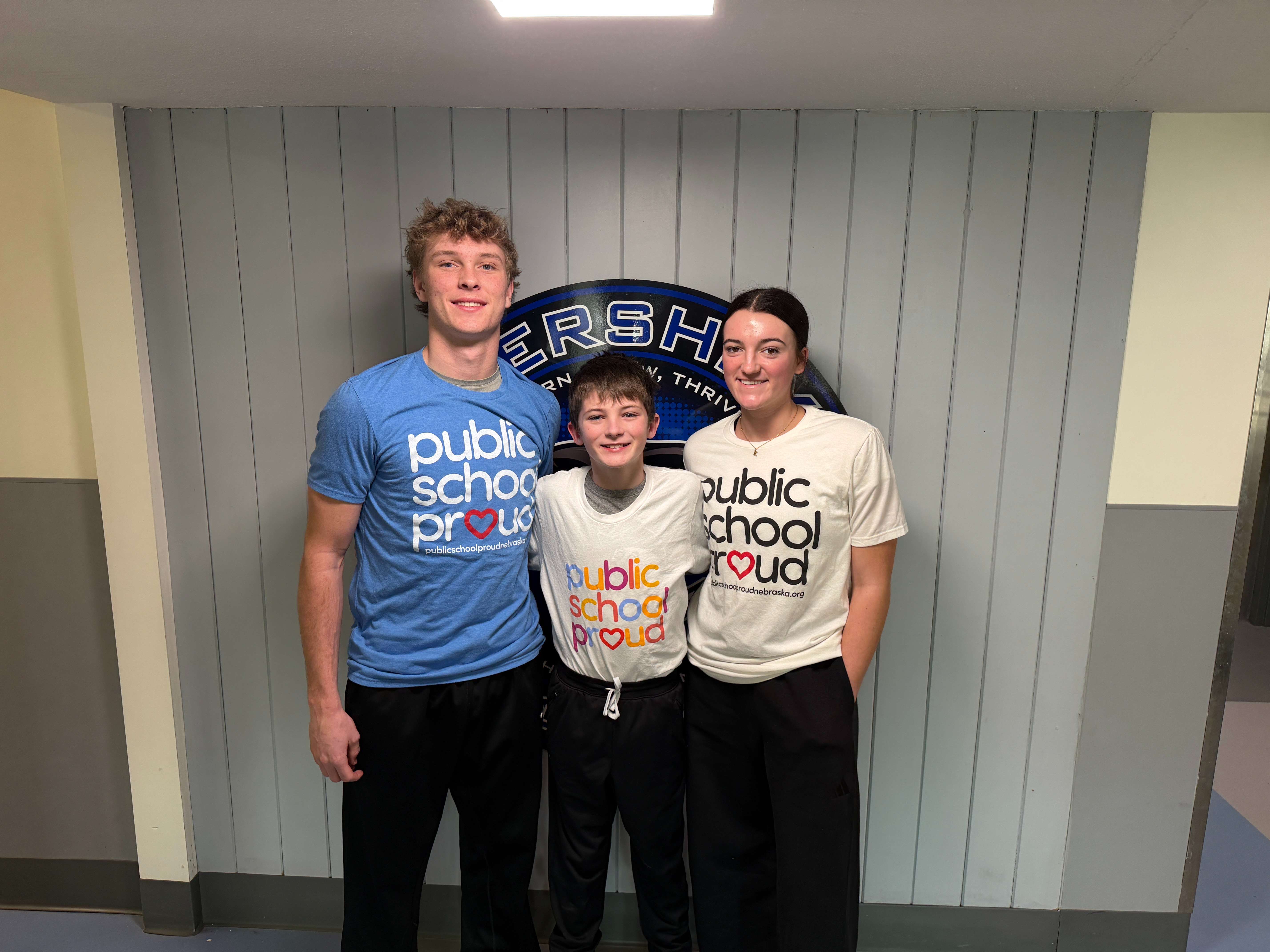 Students L to R in the picture:  Cole Murdock, Kyler Klein, Demi DaMoude (Hershey Public Schools)