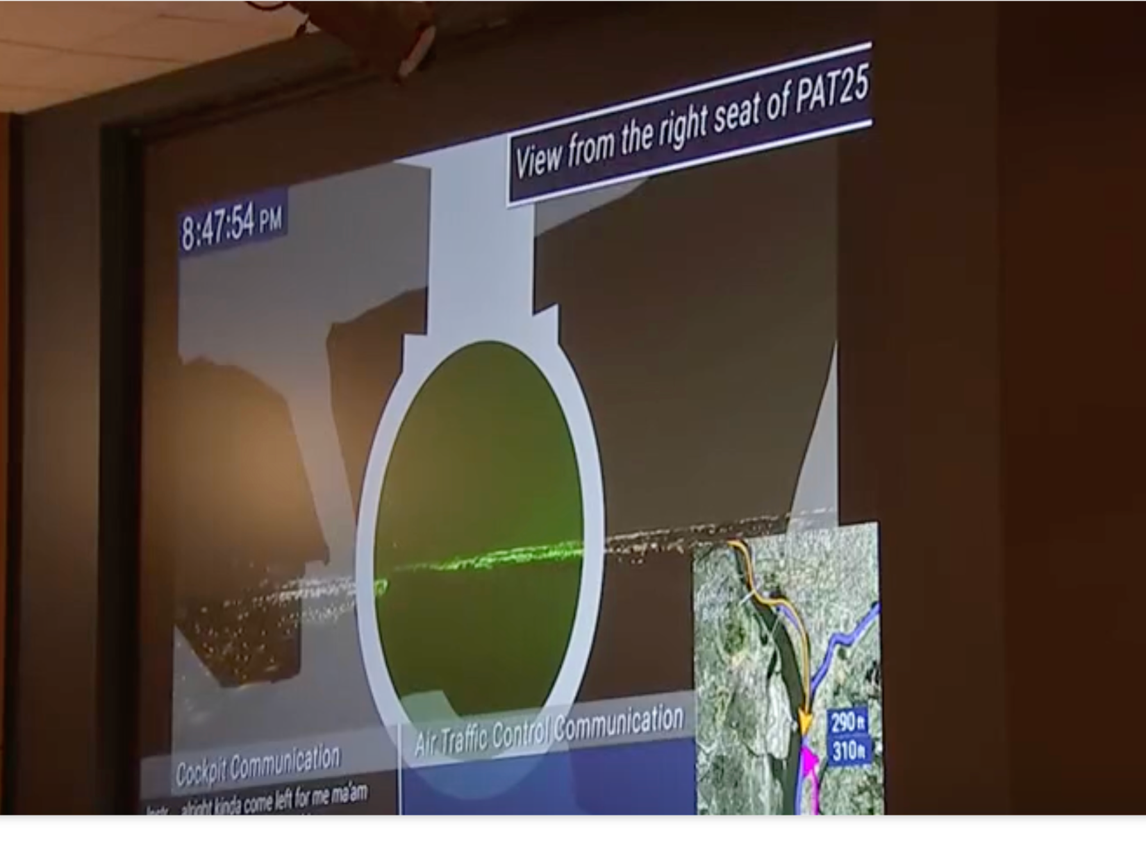 Simulation shows the view from the Black Hawk helicopter as it approached the deadly crash-image from NTSB video