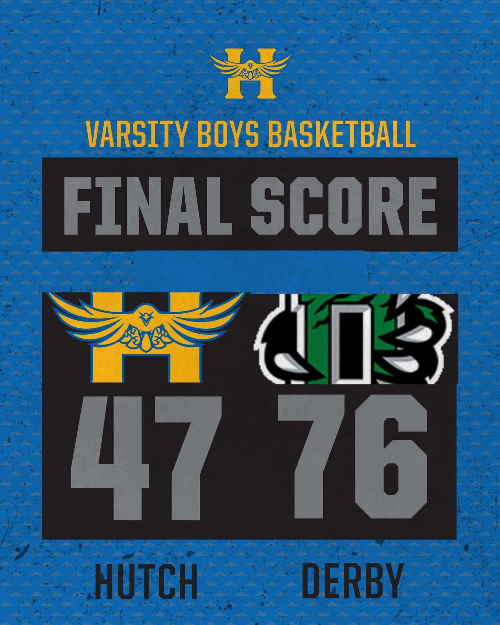 Derby outscores Hutch 26-9 in the ssecond quarter to pull away.