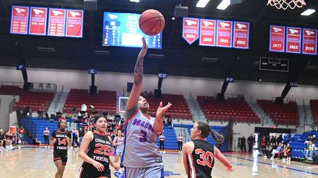 Jamya McPherson and the No. 20 Blue Dragon women's basketball team plays host to Independence at 5;30 p.m. Wednesday at the Sports Arena. (Andrew Carpenter/Digital Fox Photography)