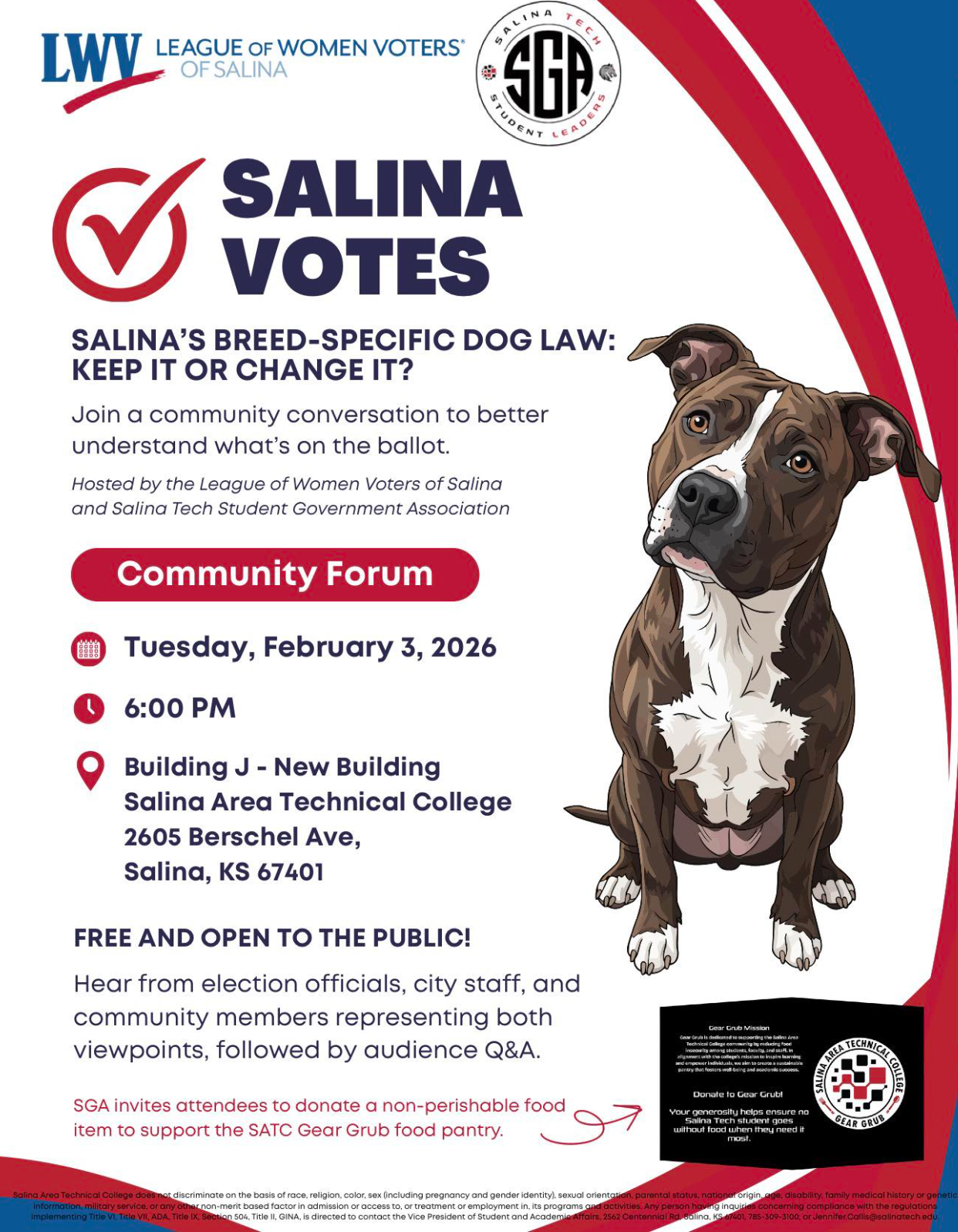 Flyer from the Salina League of Women Voters Facebook page