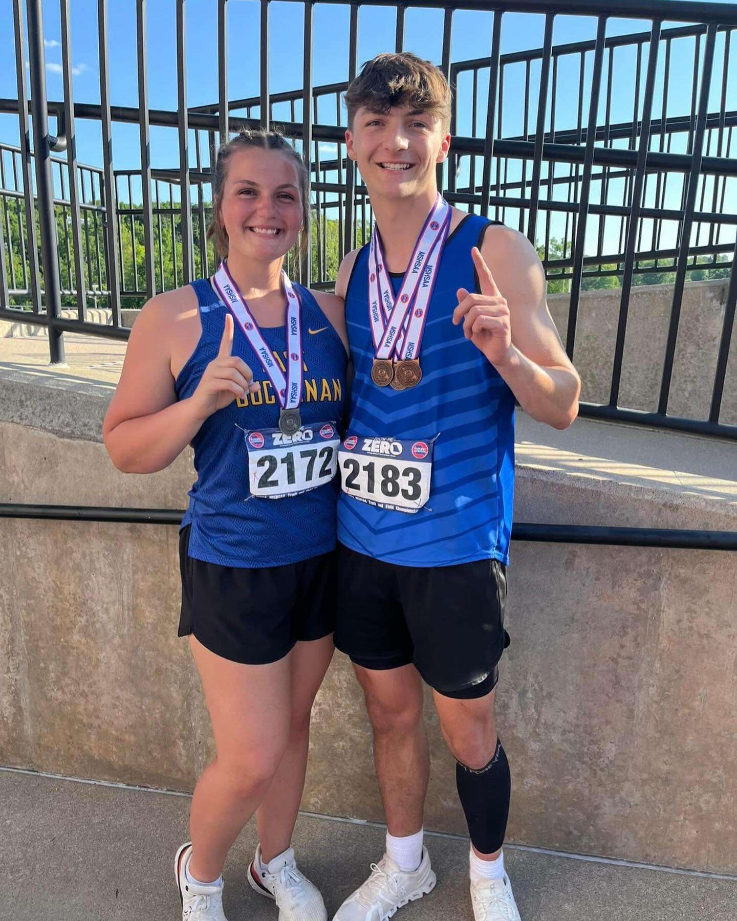 Brooklyn Johnson and Trey Johnson each won multiple medals during their time with East Buchanan Track and Field. Trey is currently competing with Missouri Southern, while Brooklynn is in her senior year with the Bulldogs and just signed to continue her career with the Lions/ Courtesy photo