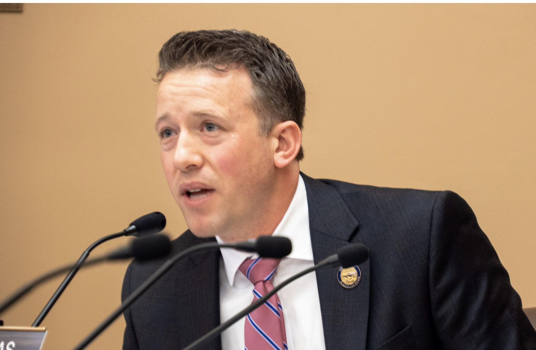  Sen. Doug Shane, R-Louisburg, backs added requirements for school free lunch eligibility that could conflict with federal law at a Jan. 29, 2026, meeting in Topeka. (Photo by Anna Kaminski/Kansas Reflector)