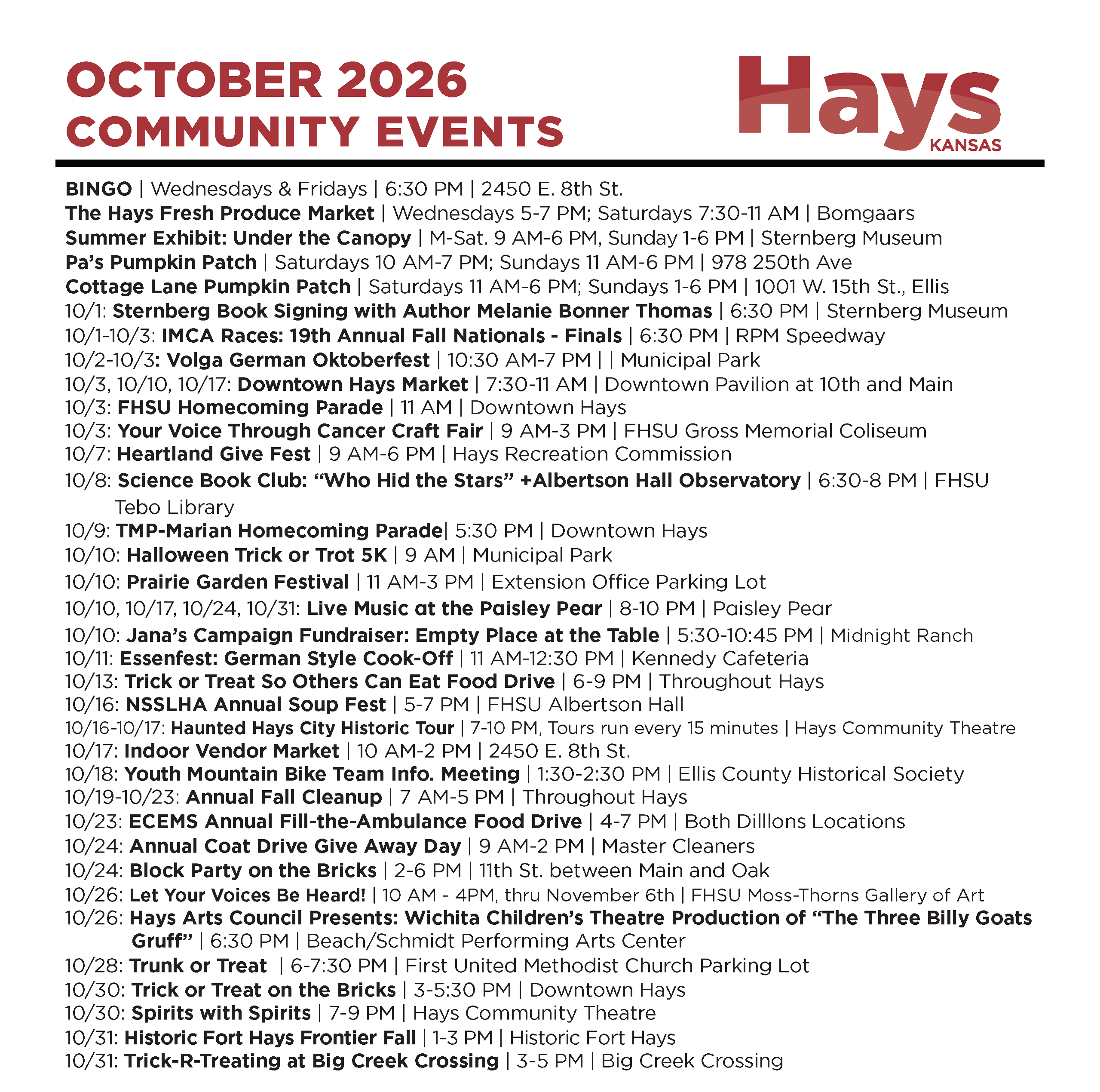 Hays Convention and Visitors Bureau