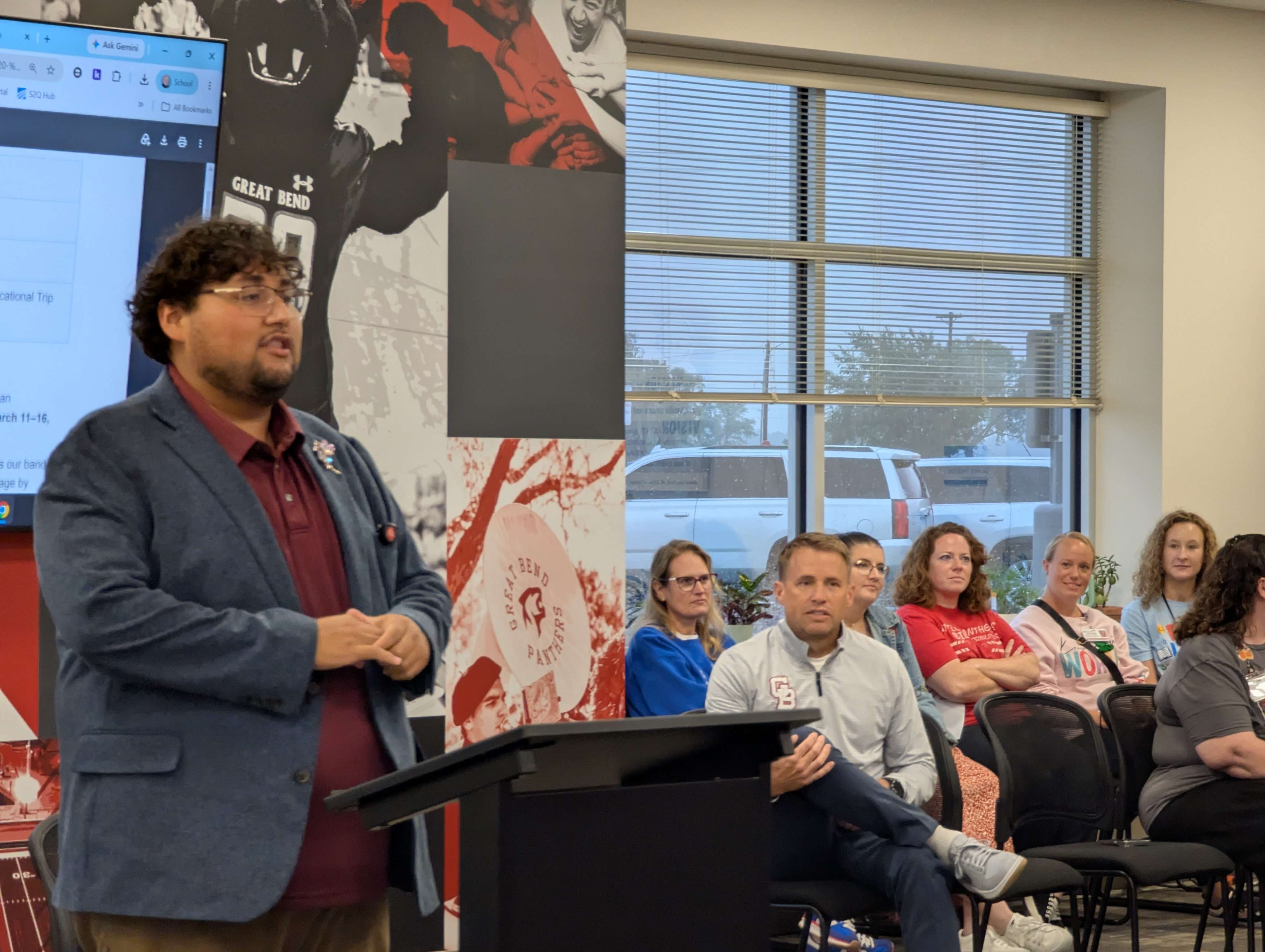 GBHS Band Director Omar Trujillo received approval for the March 2027 Band Trip to Chicago at the Board of Education’s Sept. 30 luncheon meeting. Band members are already in full fundraising mode, inviting the community to attend the Homecoming Chili Supper on Friday, Oct. 9, at the GBHS Commons.