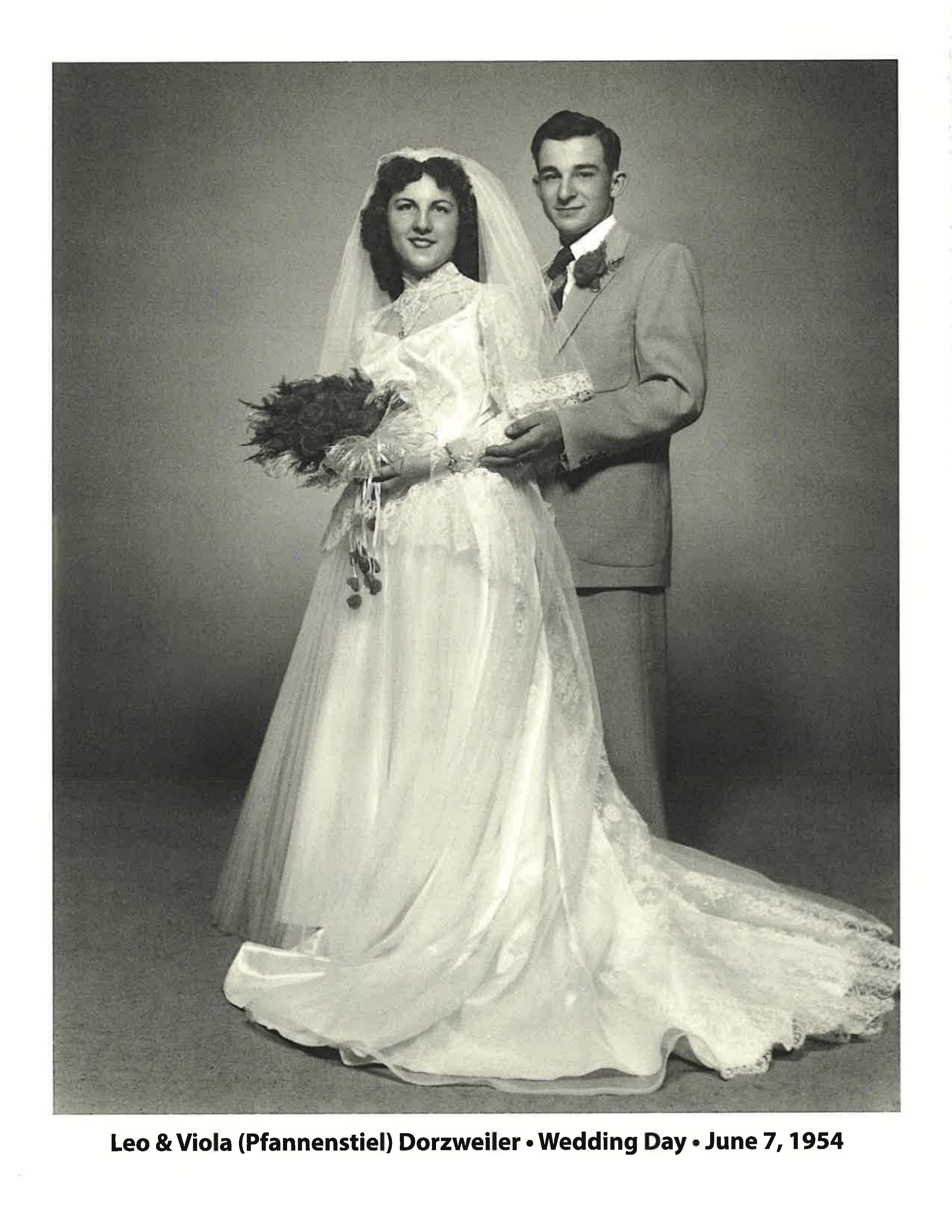 Leo Dorzweiler poses for a picture with his wife Viola (Pfannenstiel) Dorzweiler in 1954. Photo courtesy of Leo Dorzweiler.&nbsp;