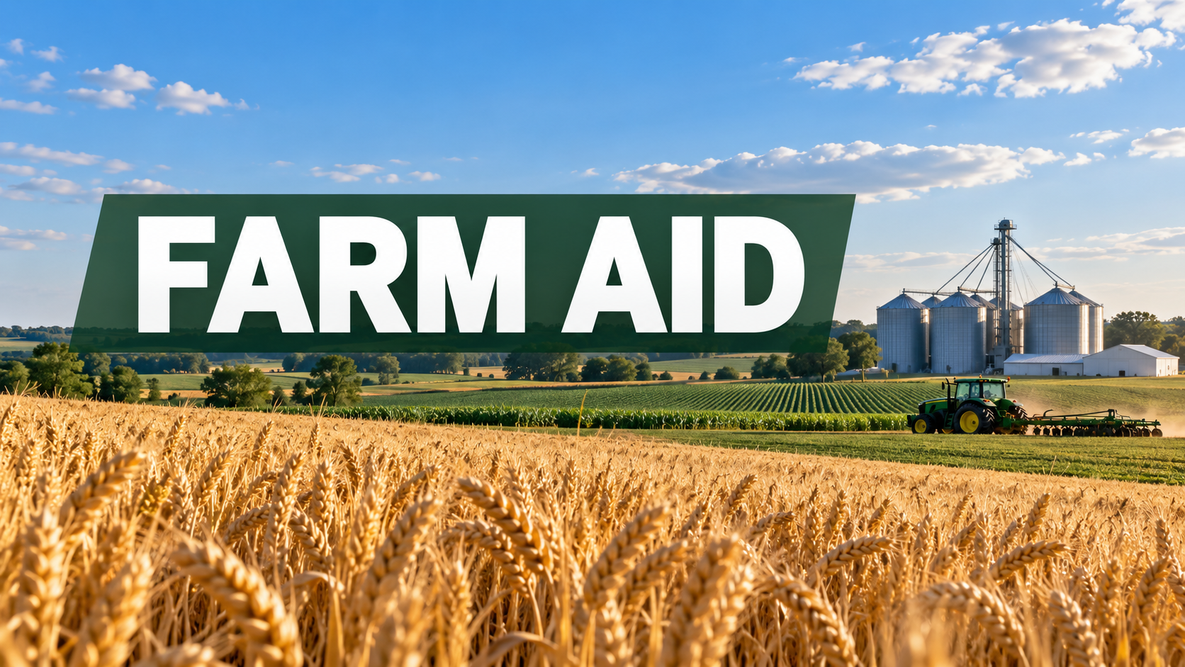 Farm Aid Over Golden Wheat Fields