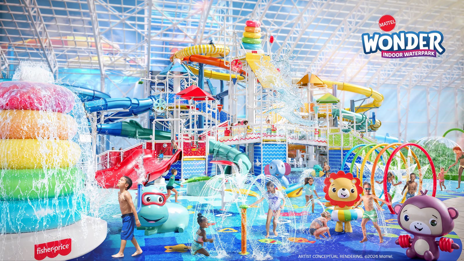 Mattel Wonder Indoor Waterpark conceptual look. (Mattel, Inc.)