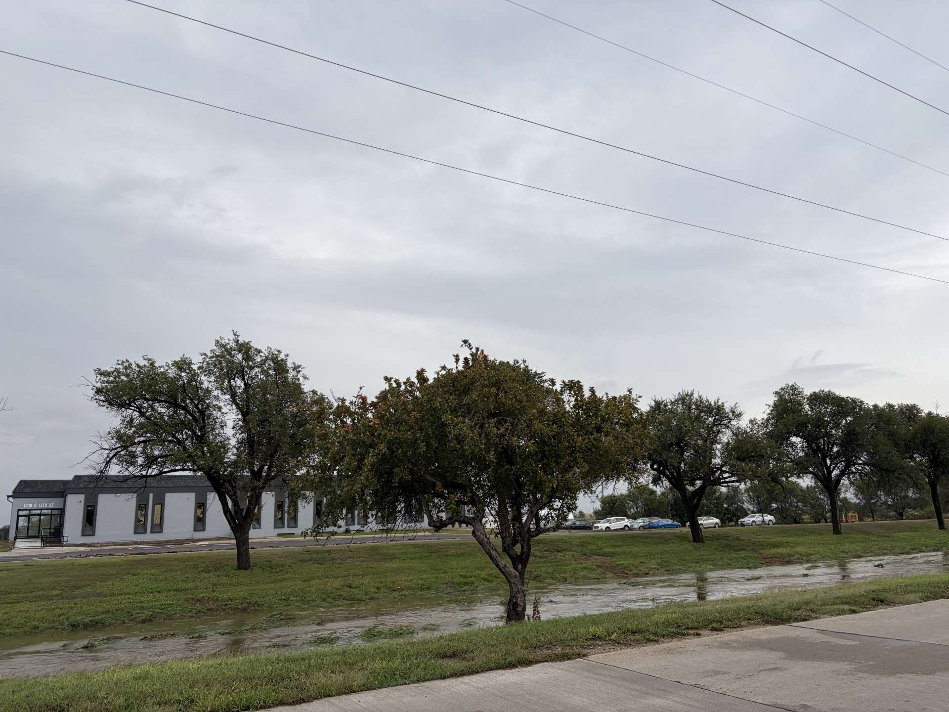 Chetolah Creek south of 13th Street in Hays ats 5 p.m. Thursday. Photo by Becky Kiser/Hays Post
